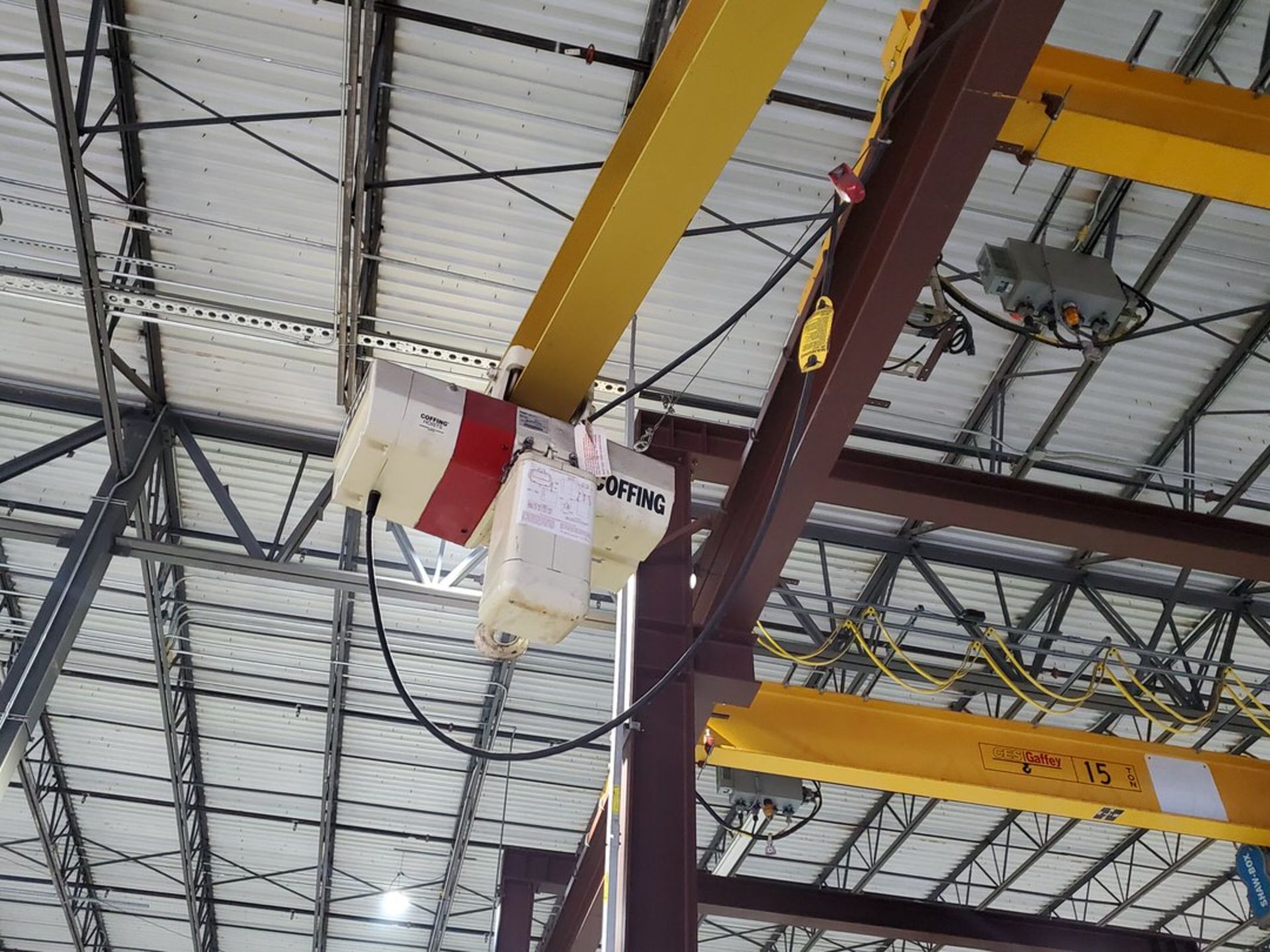 Abbell Howe Wall Mounted 2 Ton Jib Crane 12' Arm, W/ 2-Ton Coffing Hoist & 2-Button Pendant - Image 9 of 10