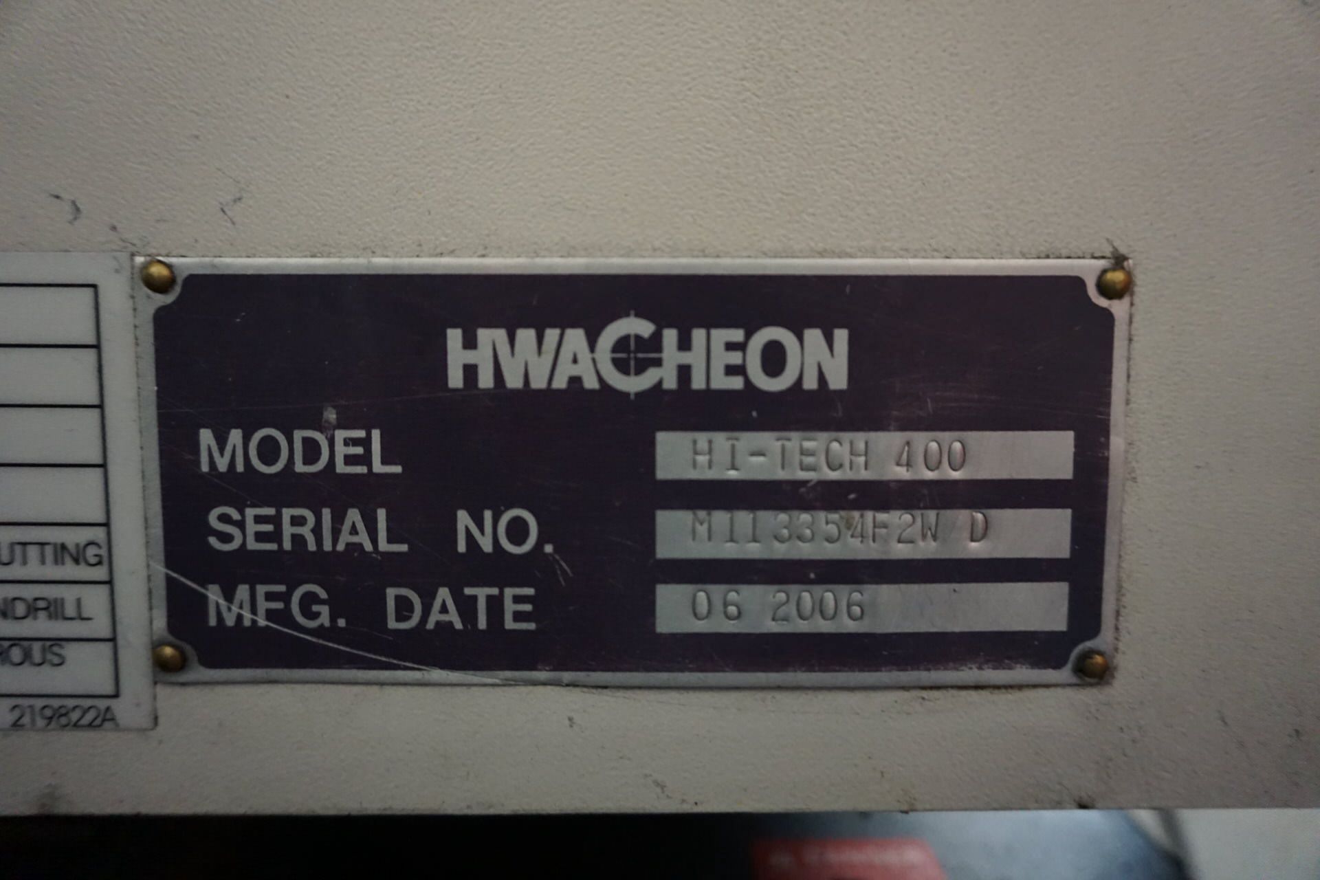 2006 Hwacheon Hitech 400A CNC Lathe - Image 8 of 10