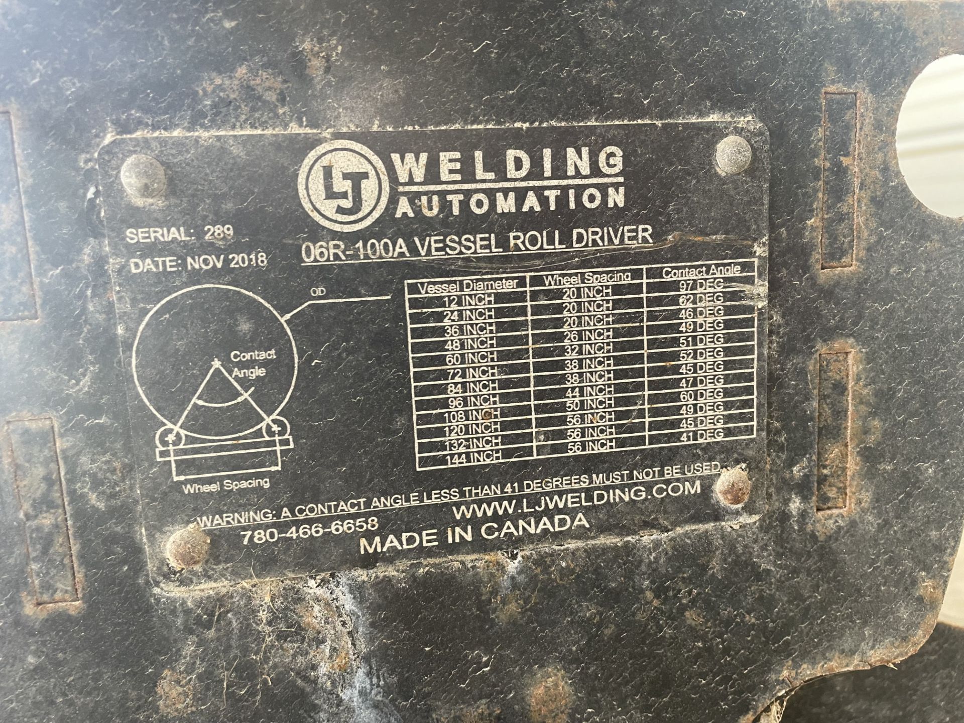 2018 LJ Welding Automation Tank Turning Roll Set, 06R-100A Driver, 06R-200 Idler - Image 4 of 4