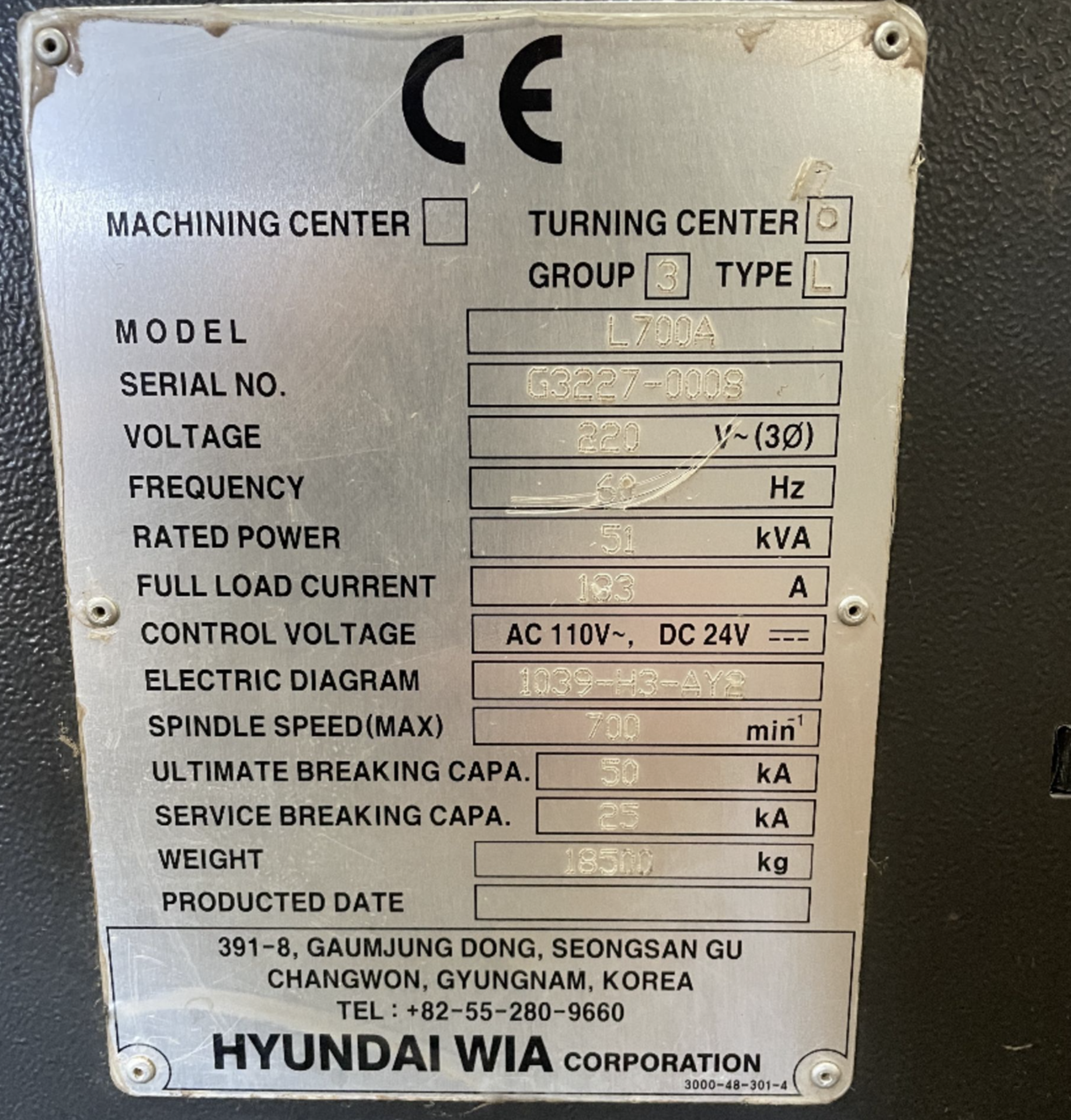 2014 Hyundai Wia L800A CNC Lathe, Max Turn Dia: 36.2", Max Turn length: 65", Spindle Bore: 12" - Image 5 of 5