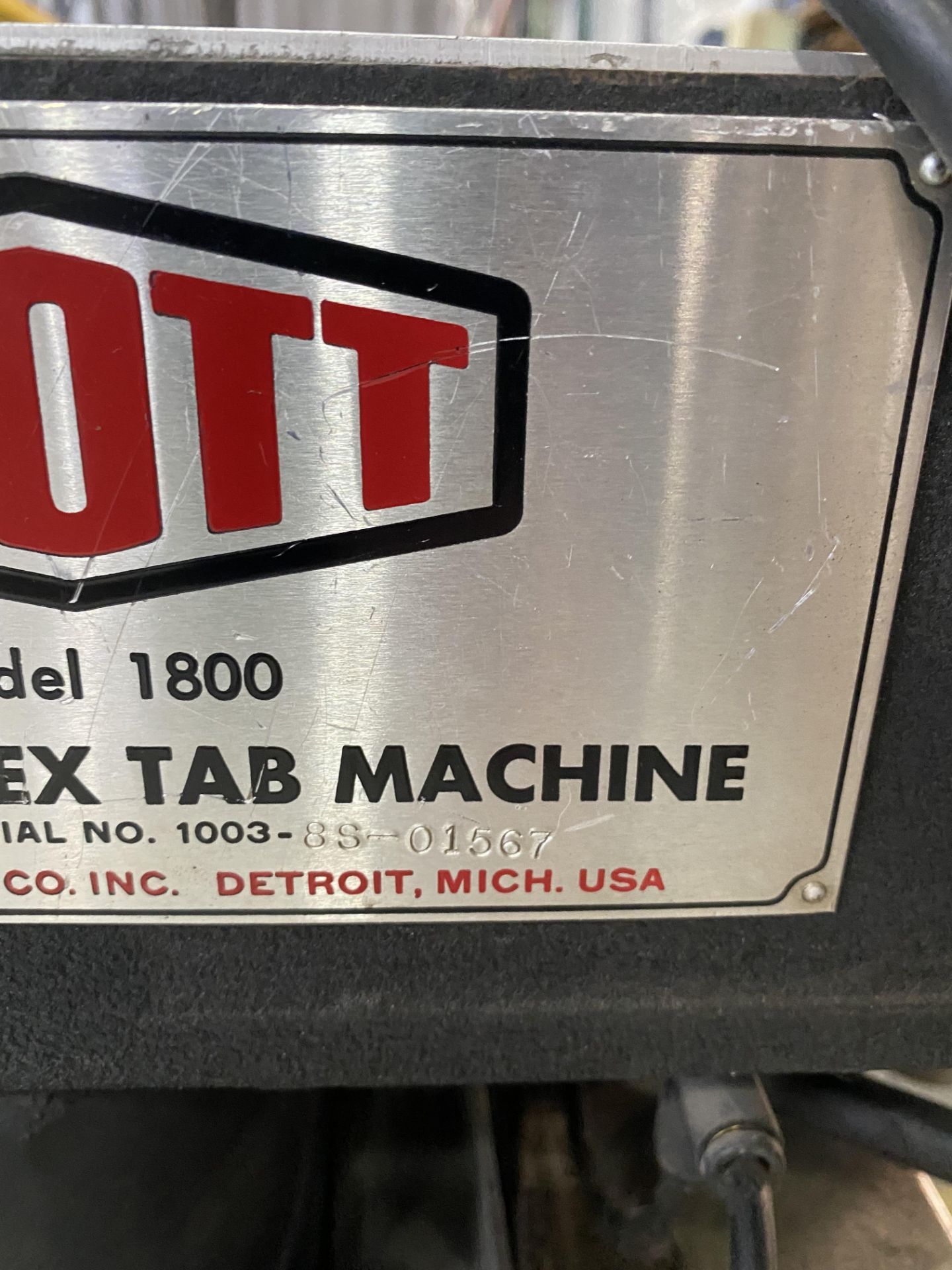 Scott 1800 Plastic Index Tab Machine s/n 1003-8S-01567 - Image 5 of 6