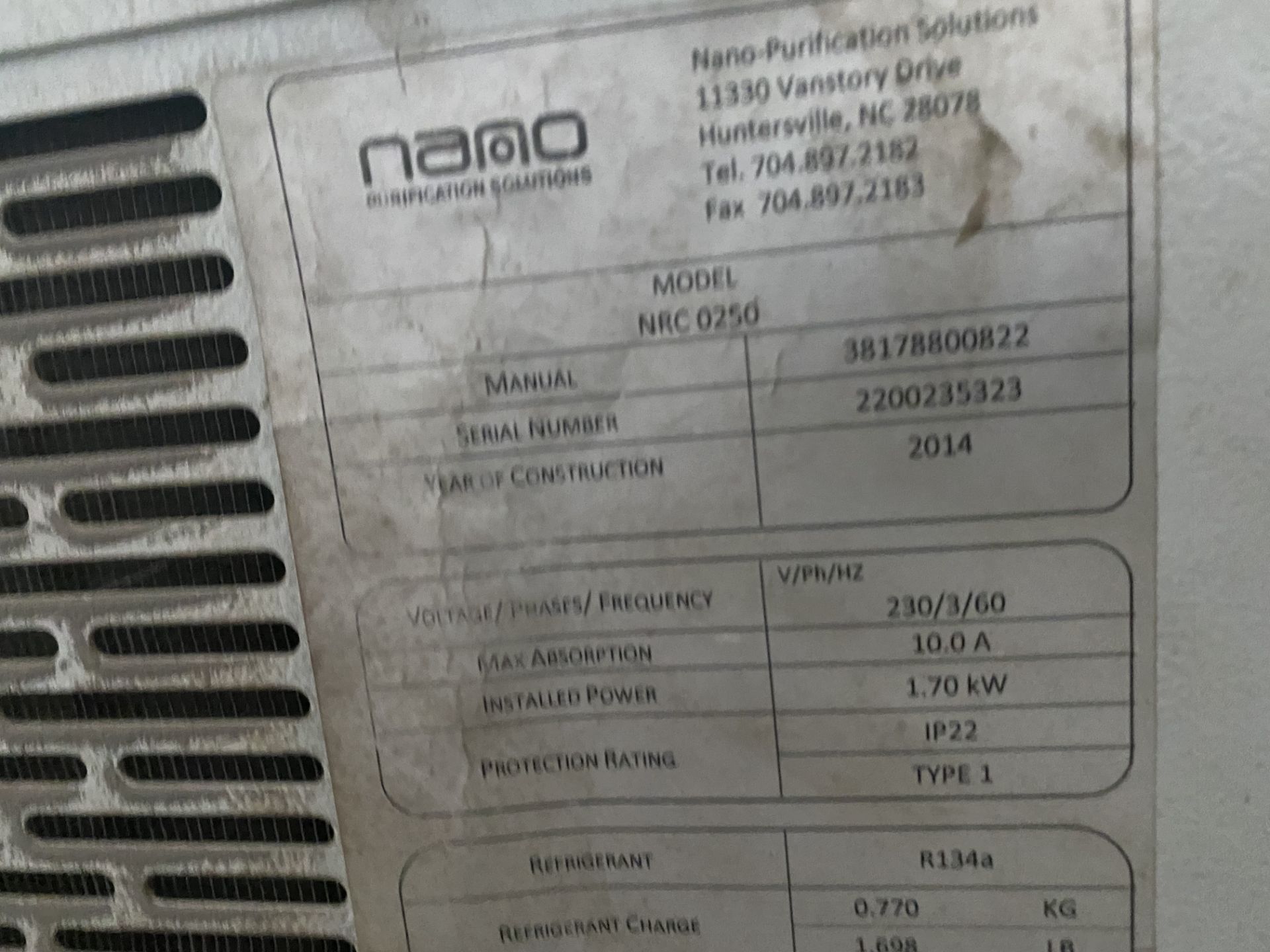 2014 Nano NRC 0250 Air Dryer s/n 2200235323 - Image 3 of 3