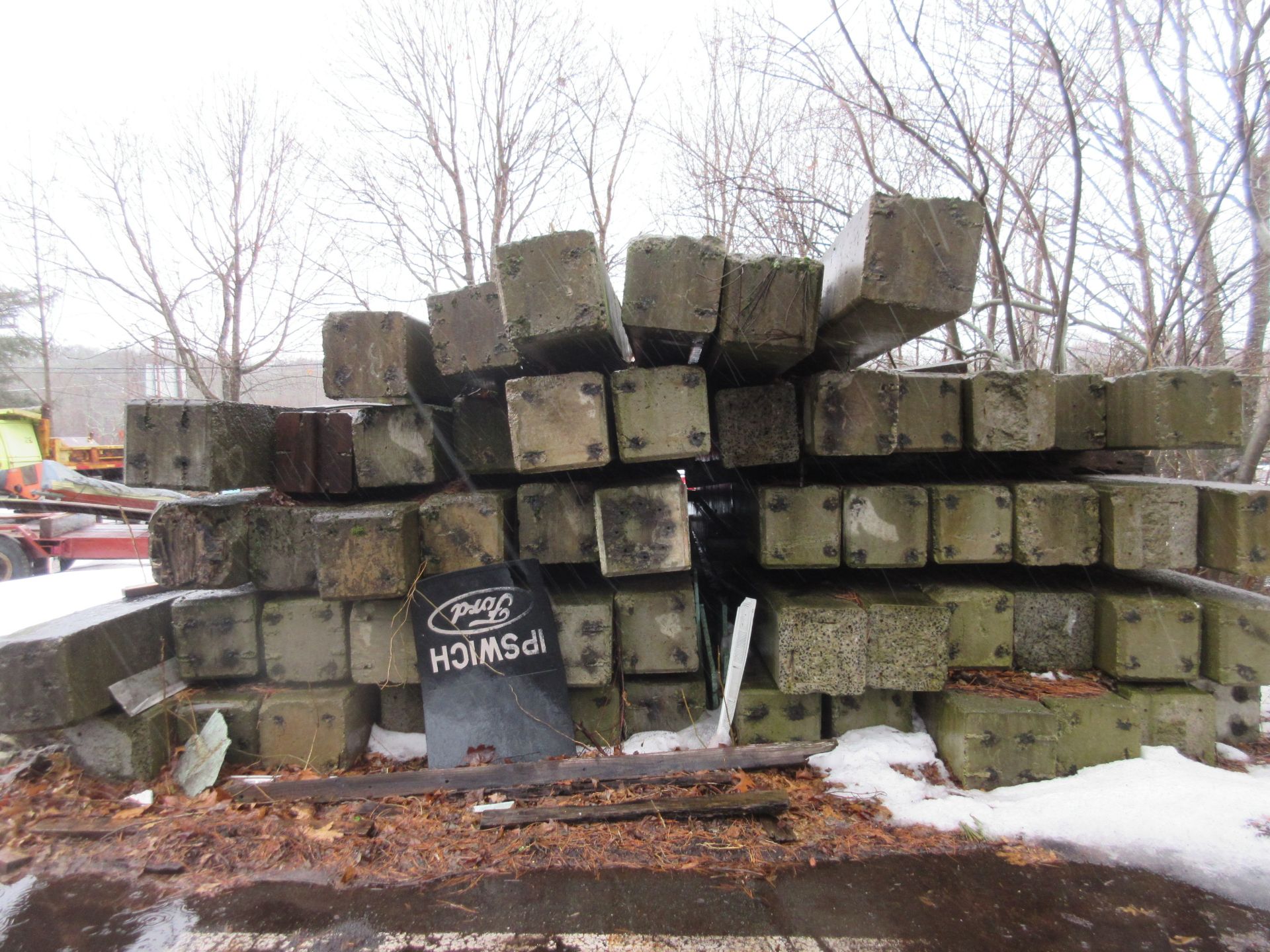 LOT Approx. 50 14" x 14" x 30" Concrete Pilons Used to Create a Retaining Wall - Image 2 of 2