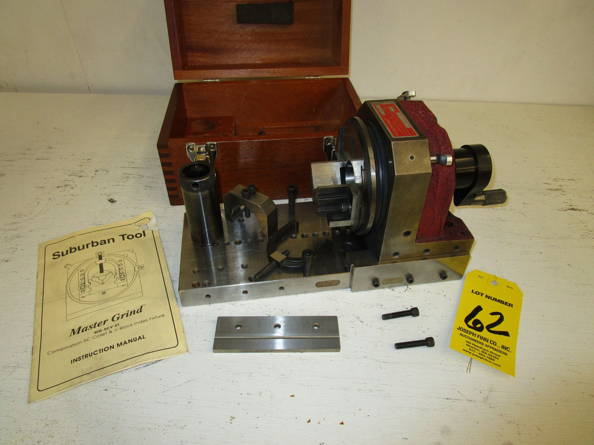 (1) Suburban MG-5CV-S1 Master Grind Combination 5C Collet & V Block Index Fixture w/ Custom Table