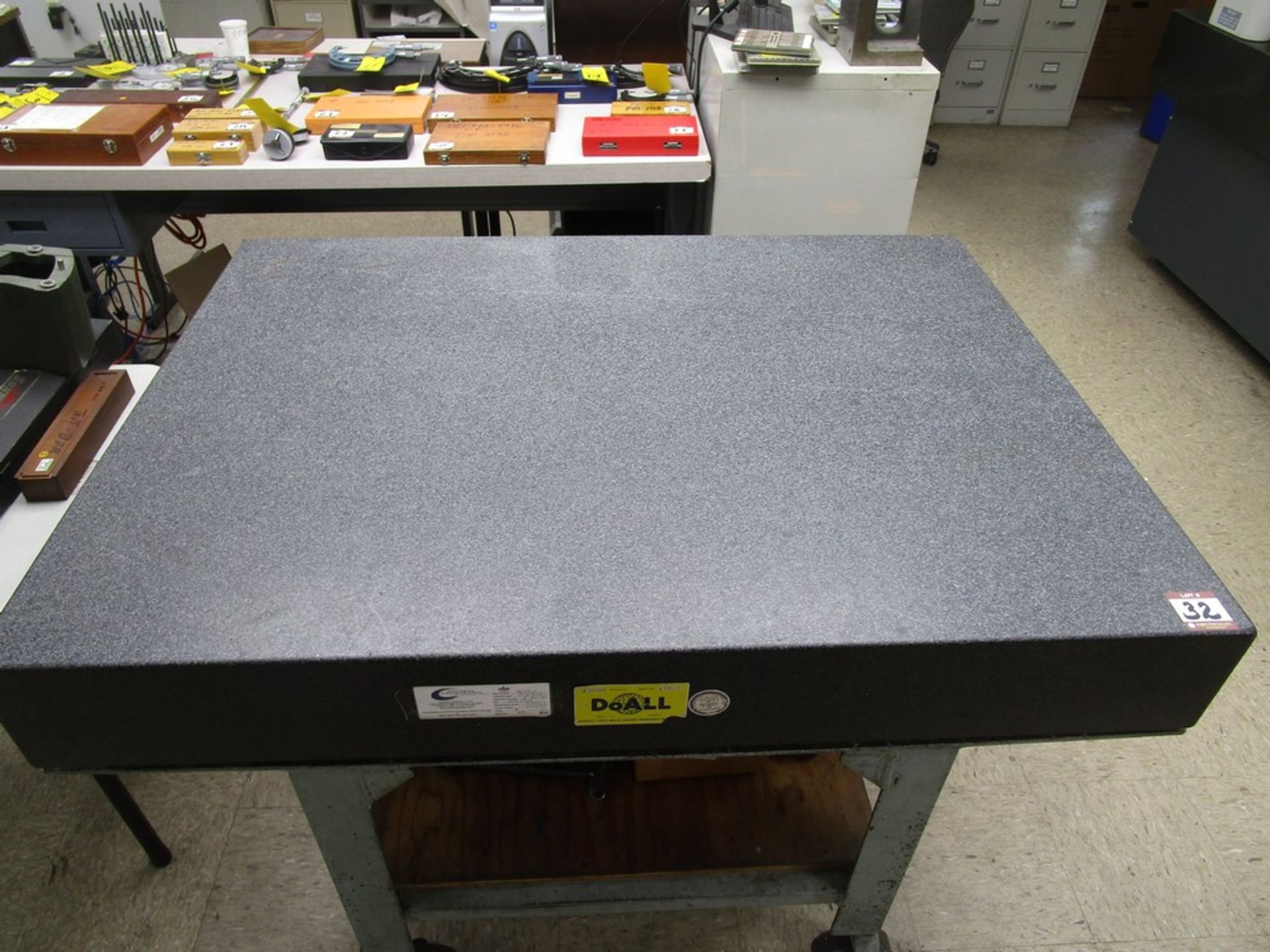 (1) DoAll 36" x 48" x 6" Granite Surface Plate on Port. Stand