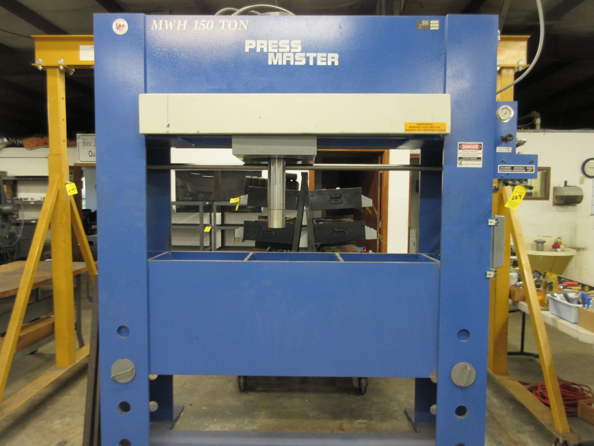 (1) RK Machinery HFP-150T Press Master 150 Ton Press, S/N 0613104603, 10BX16SXX4 Rod, 60" Opening