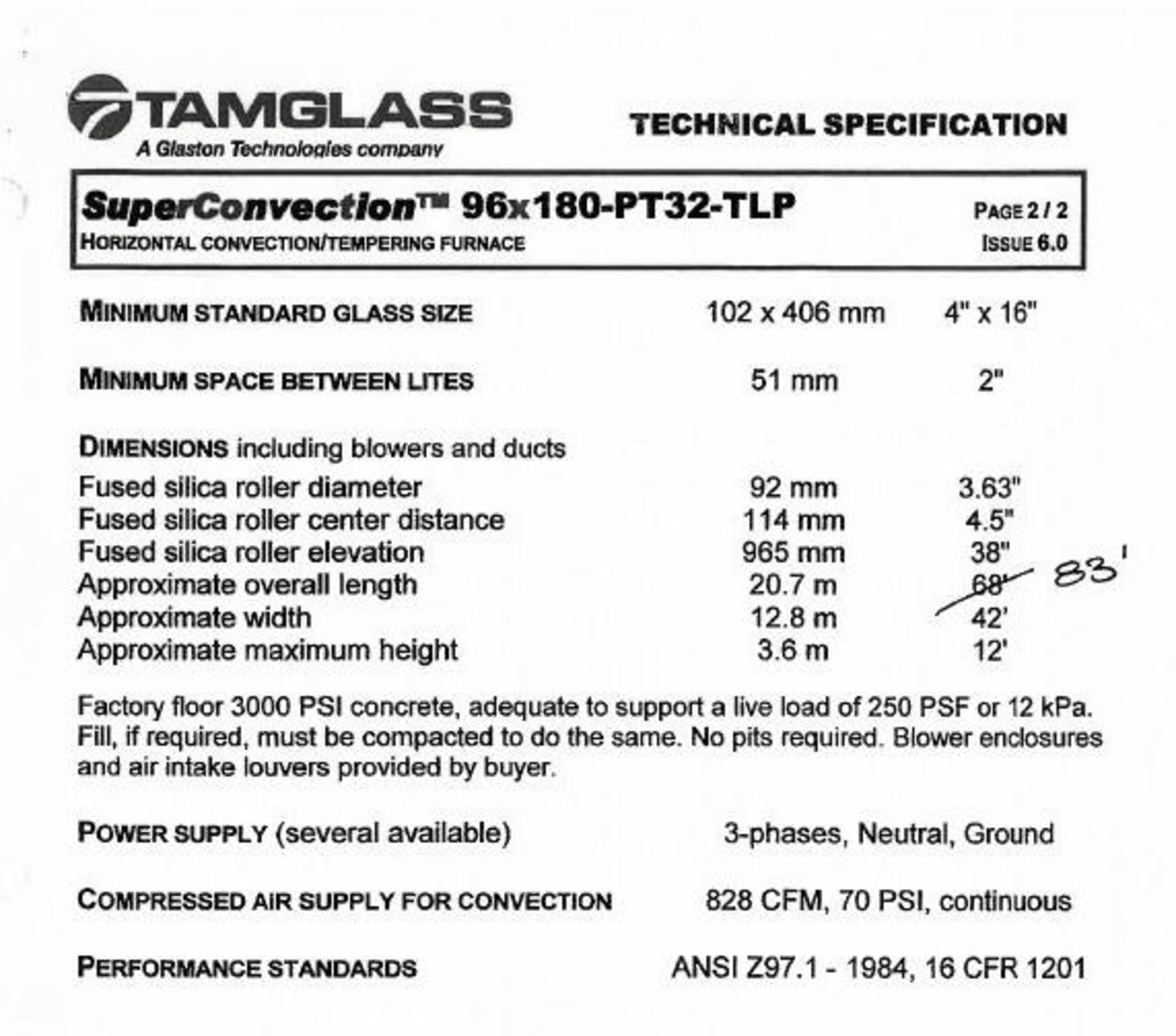 Tamglass Horizontal Convection/ Tempering Furnace, Model 96x180-PT32-TLP, Drives, Standard Glass - Image 24 of 24