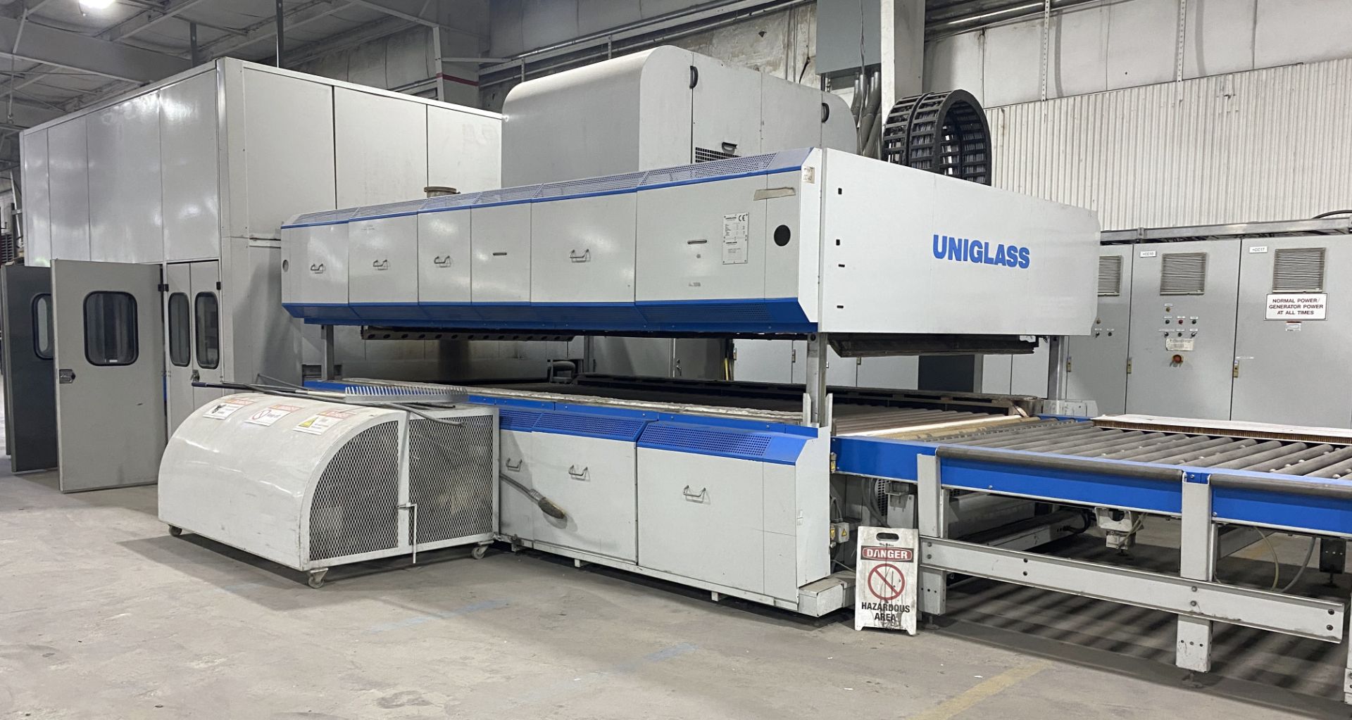 2009 Uniglass UGC-2100 x 3600-1 Glass Tempering Furnace, 791 KW Heating, Drives, Blower Motors - Image 4 of 23