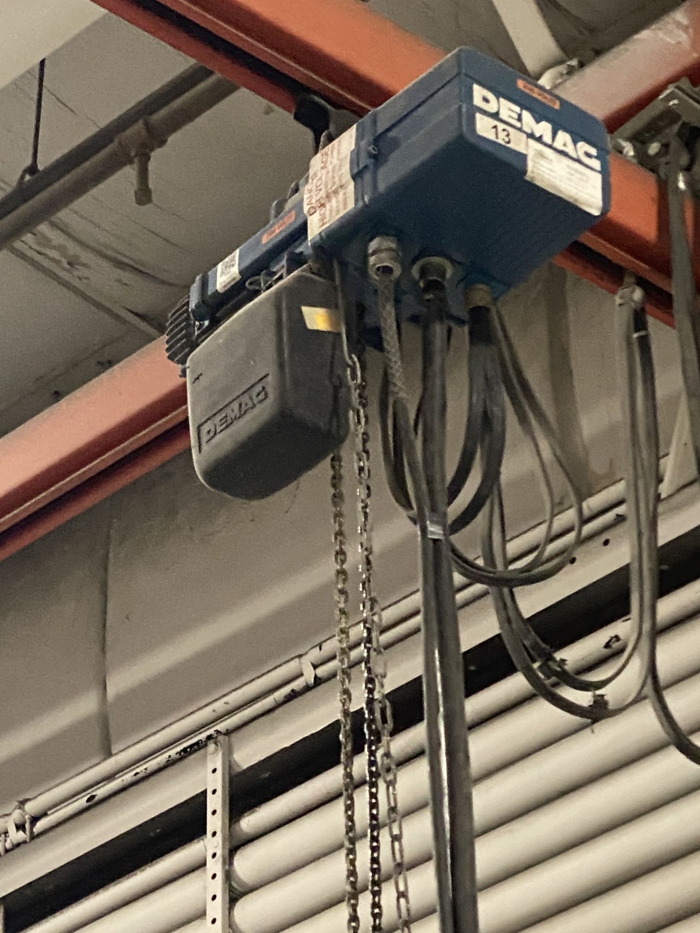 Demag 1,000# Overhead Bridge Crane Approx. 10' Span, 45' Rails, Demag 1,100 # Electric Hoist - Image 8 of 9