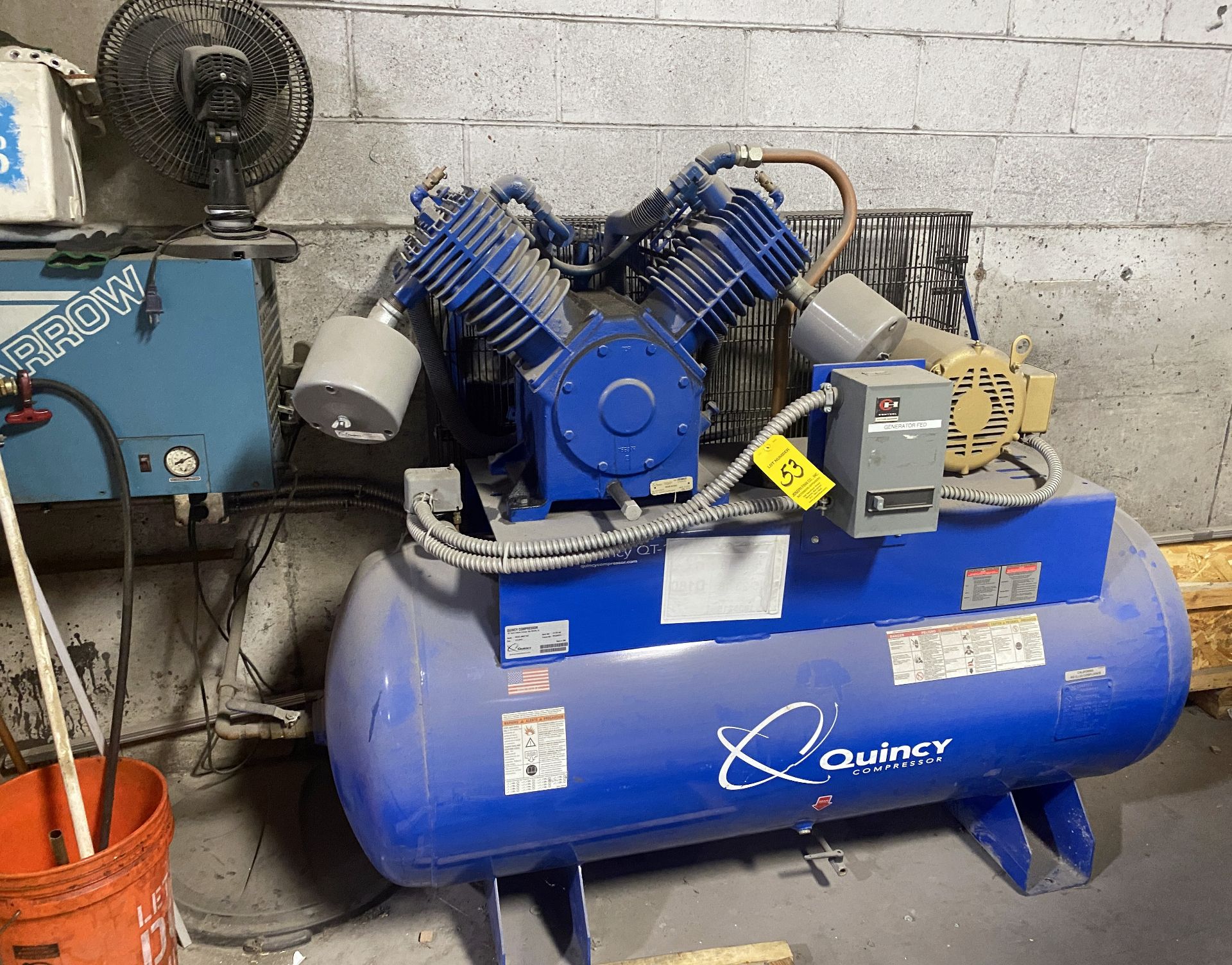 2015 Quincy Tank Mounted Air Compressor, Model BMQT15ST, S/N UTY701160