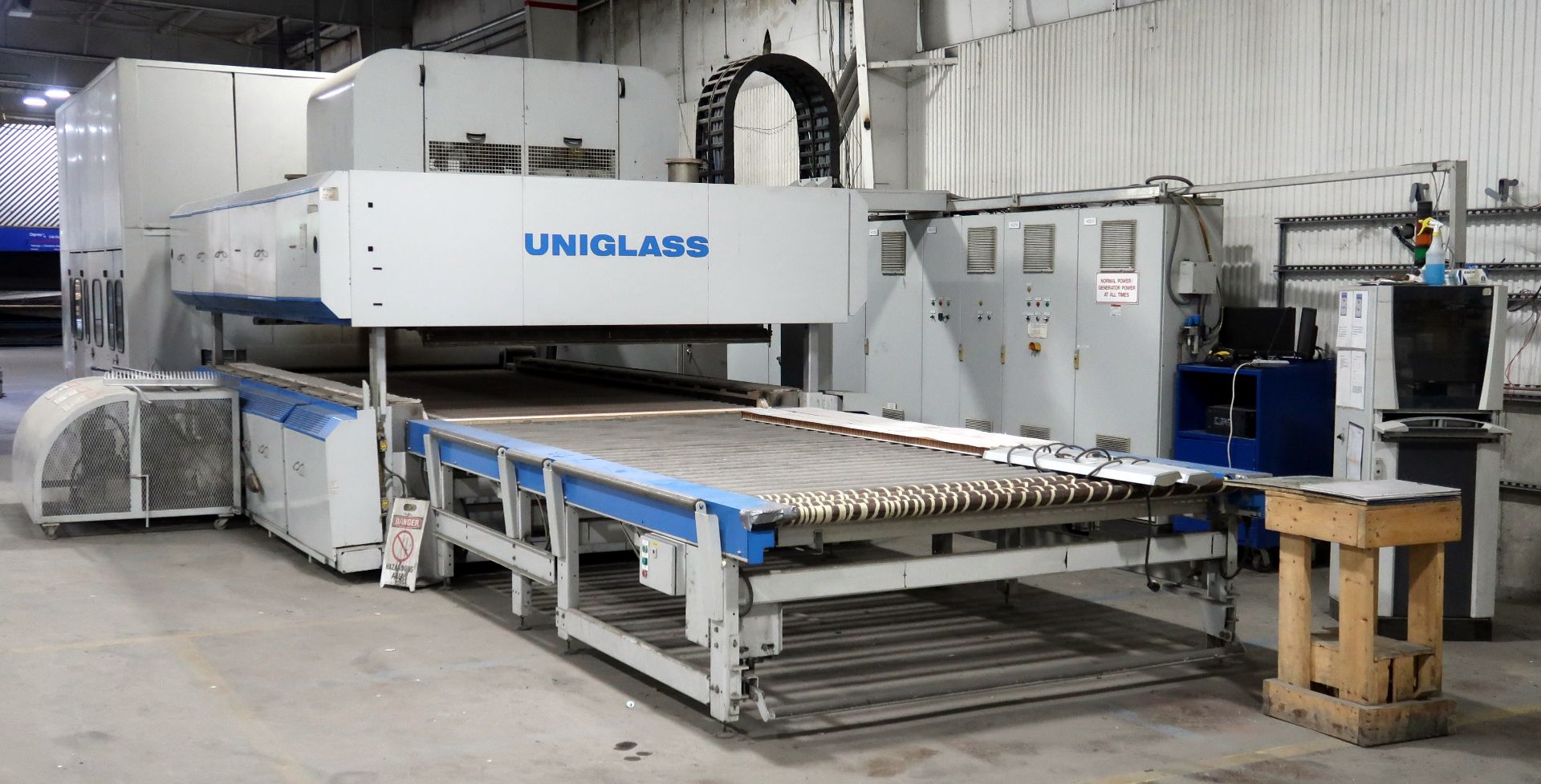 2009 Uniglass UGC-2100 x 3600-1 Glass Tempering Furnace, 791 KW Heating, Drives, Blower Motors - Image 3 of 23