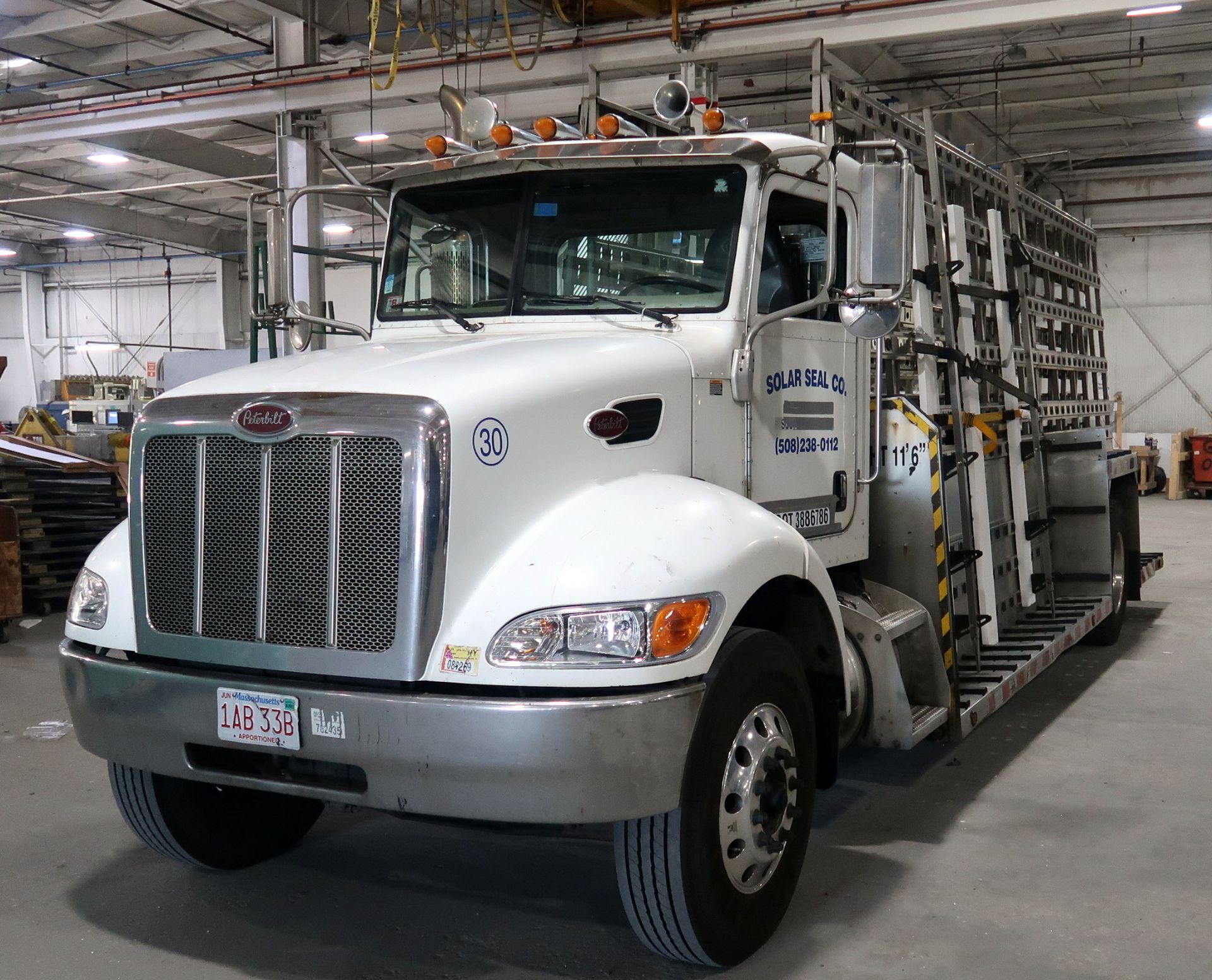 2006 Peterbilt 335 Glass Transport Truck, Dual Rears, 33,000 G.V.W., Barkow 26’ Stainless