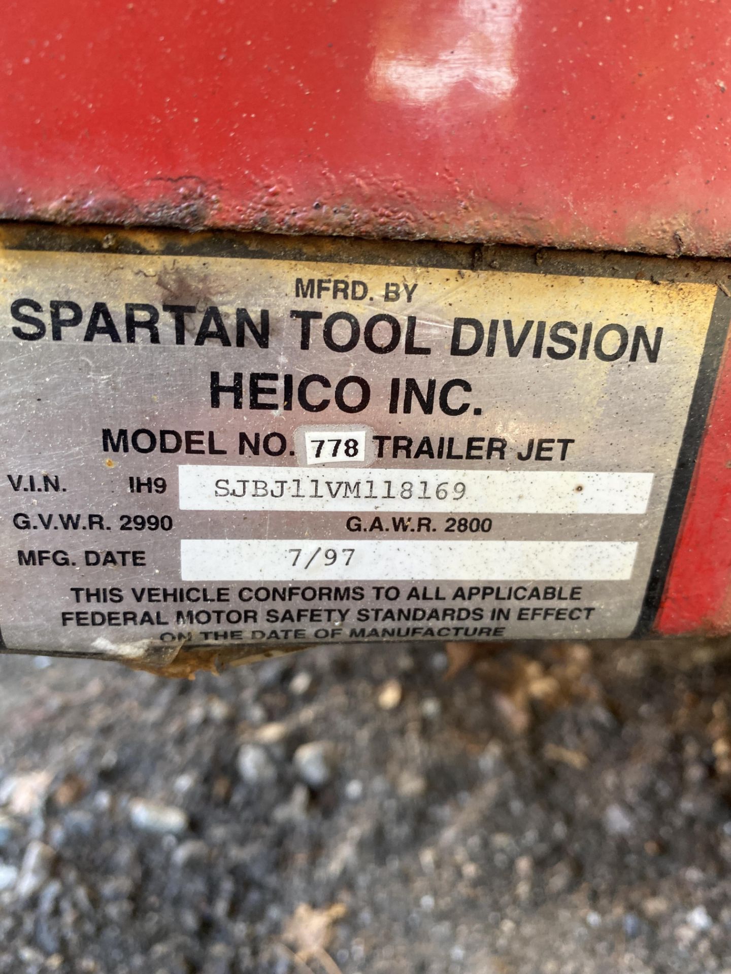 1997 Spartan 778 Towable Jetter VIN 1H9SJBJ11VM118169 - Image 7 of 8