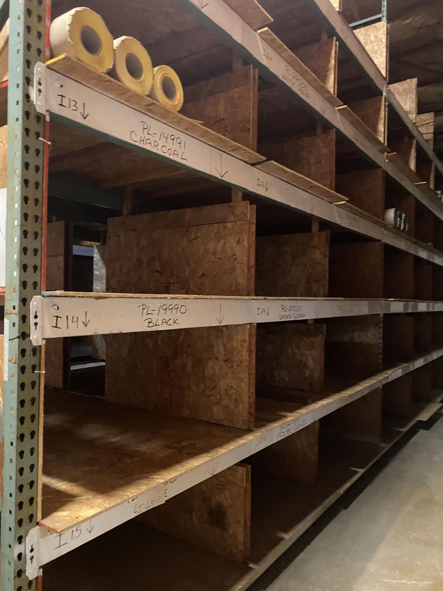 LOT (8) Sections Pallet Shelving 12' W x 48" D x Approx. 14' H