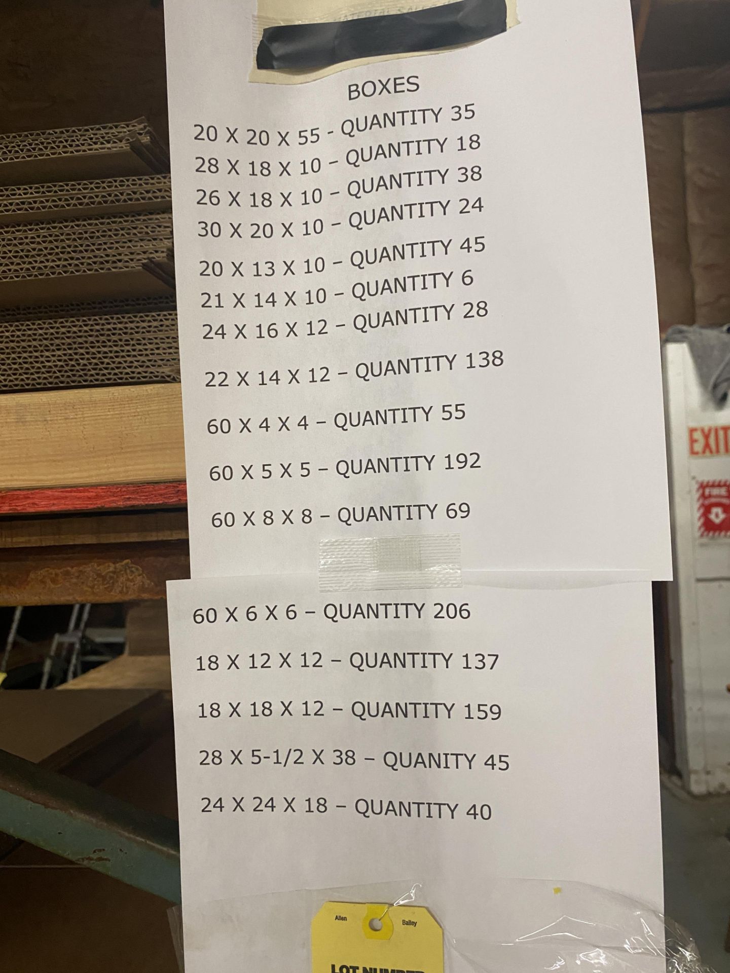 LOT Asst. Corrugated Boxes (Unprinted)