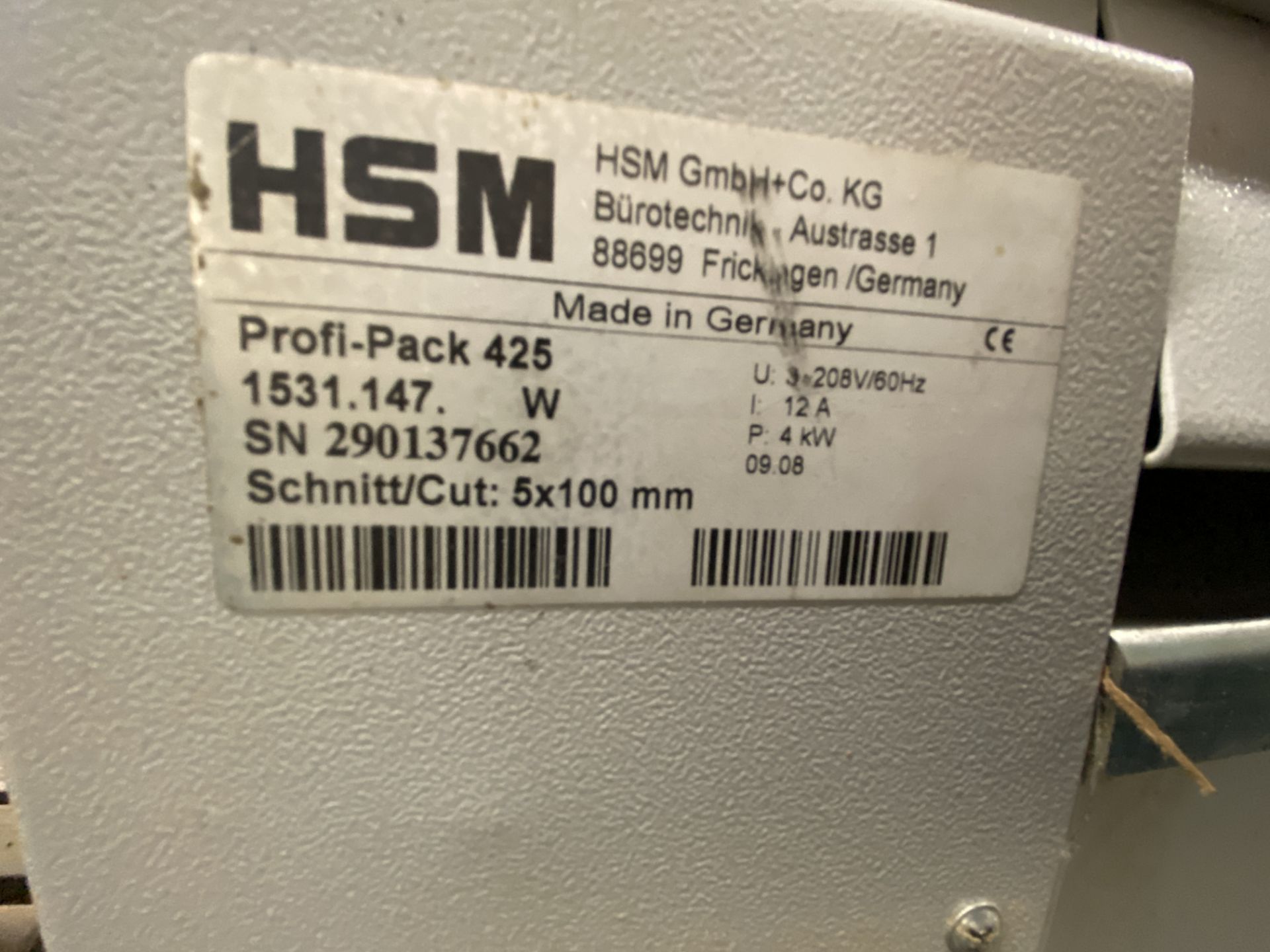 HSM Profi-Pack 425 s/n 1531.147 - Image 2 of 2