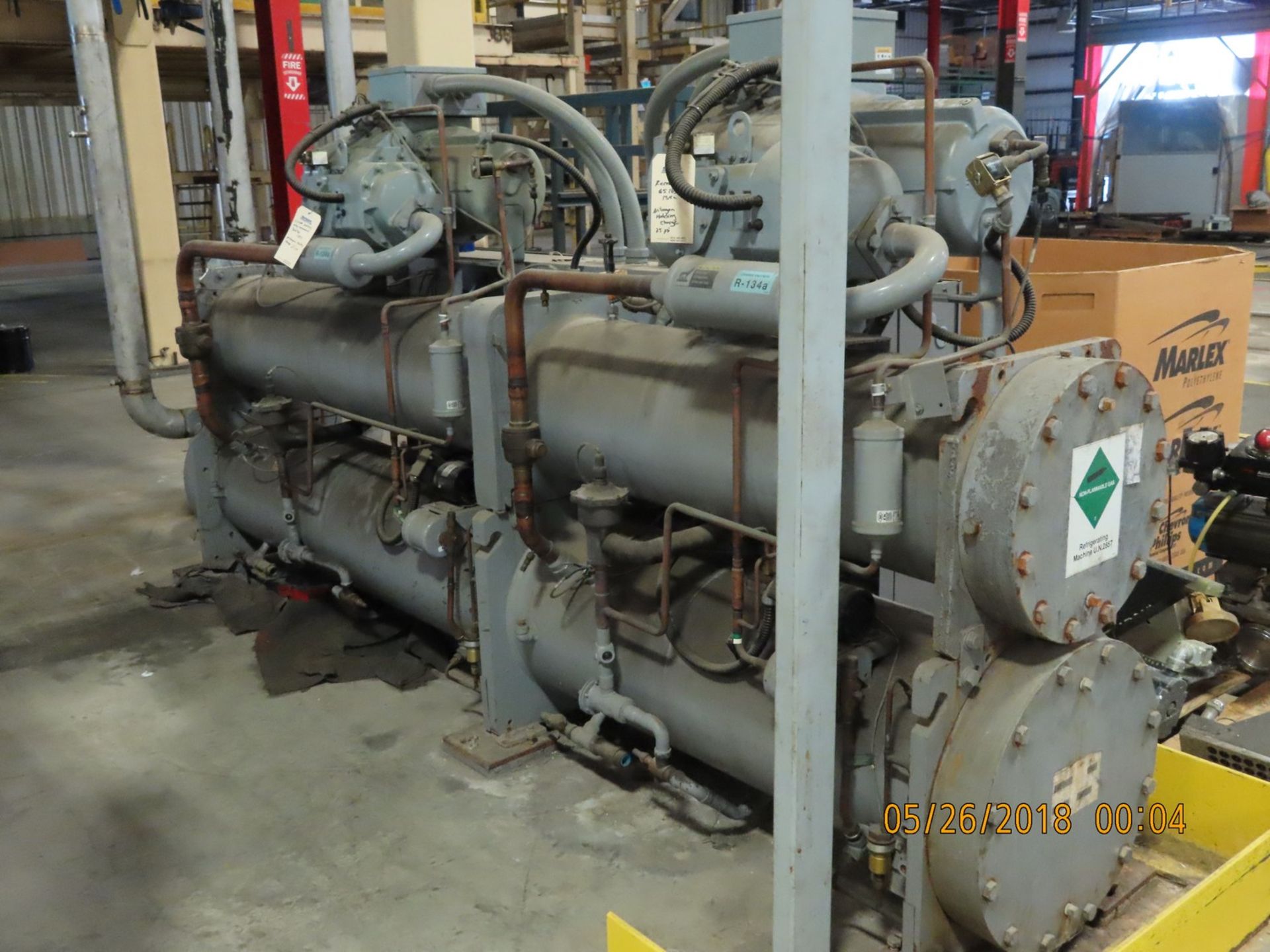 Water Chiller System Including (2) Carrier 30HXC116RY-630 Ecologic Chillers s/n 4499F60829 &