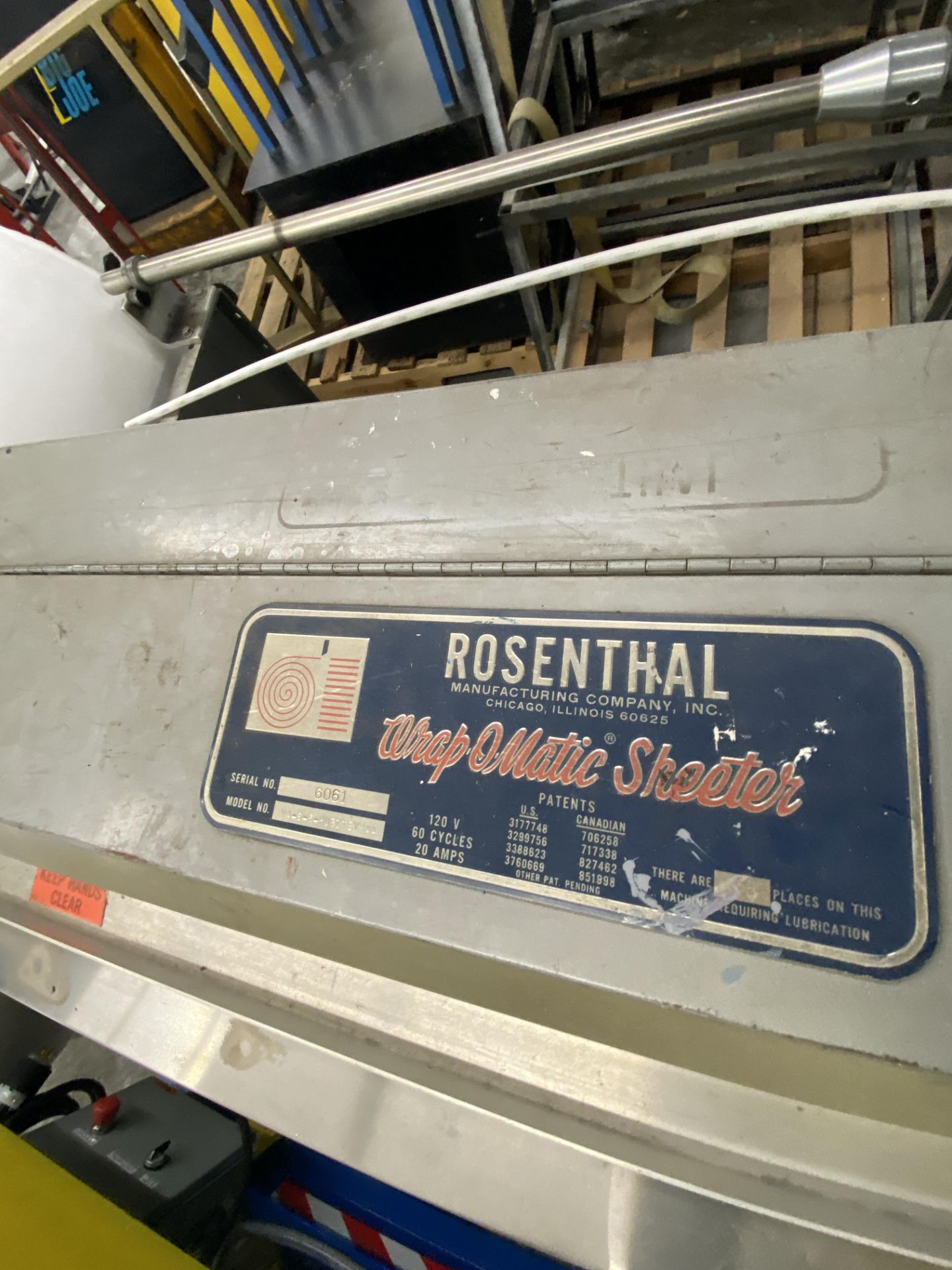 60" Rosenthal Wrap-O-Matic model WA-S-5-HUBZTEVMAA Knife Sheeter equipped with 24" integral - Image 4 of 5