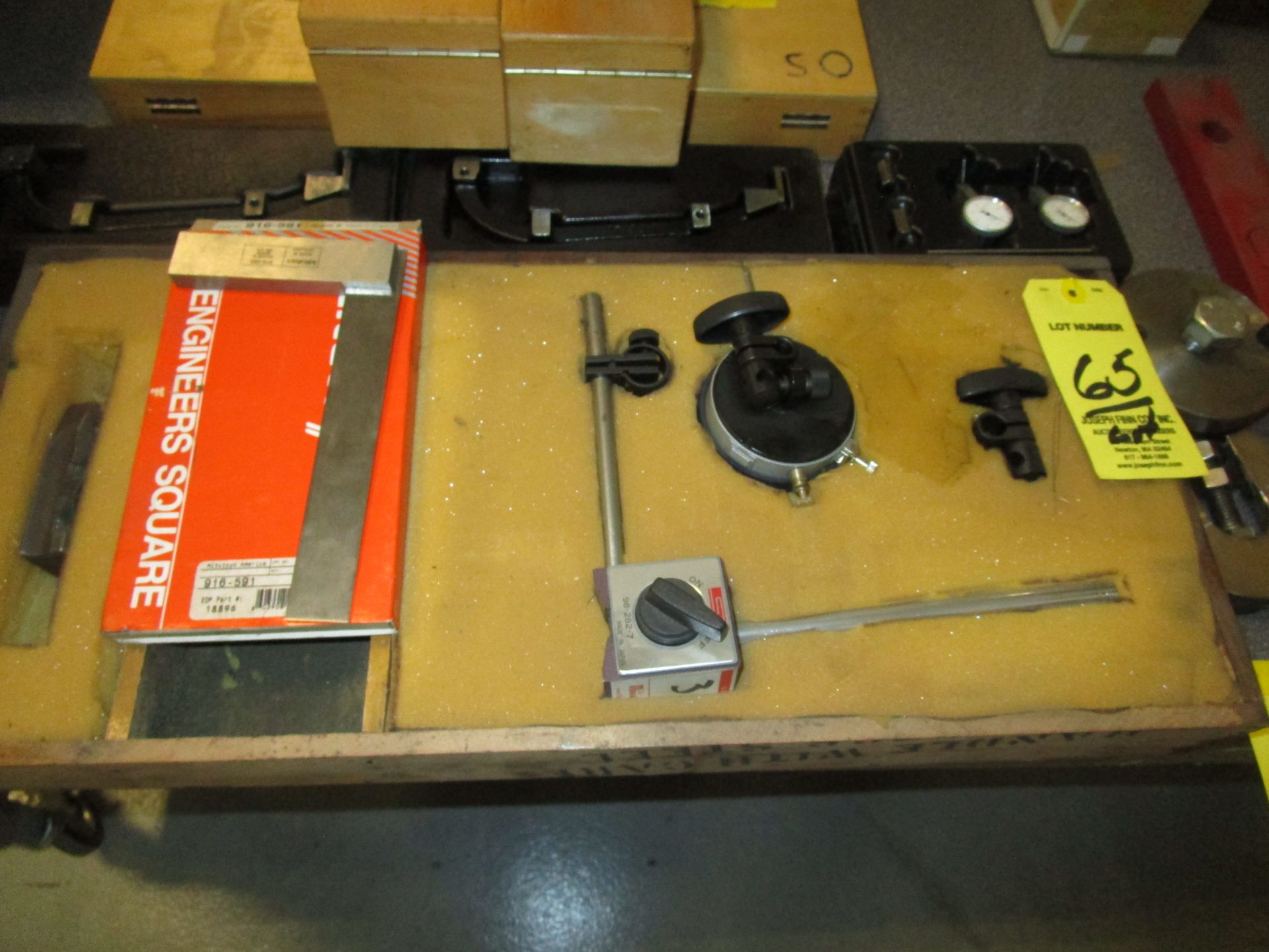 LOT Levels, Squares, Indicator Stand, Calipers, Indicators on Table - Image 2 of 5