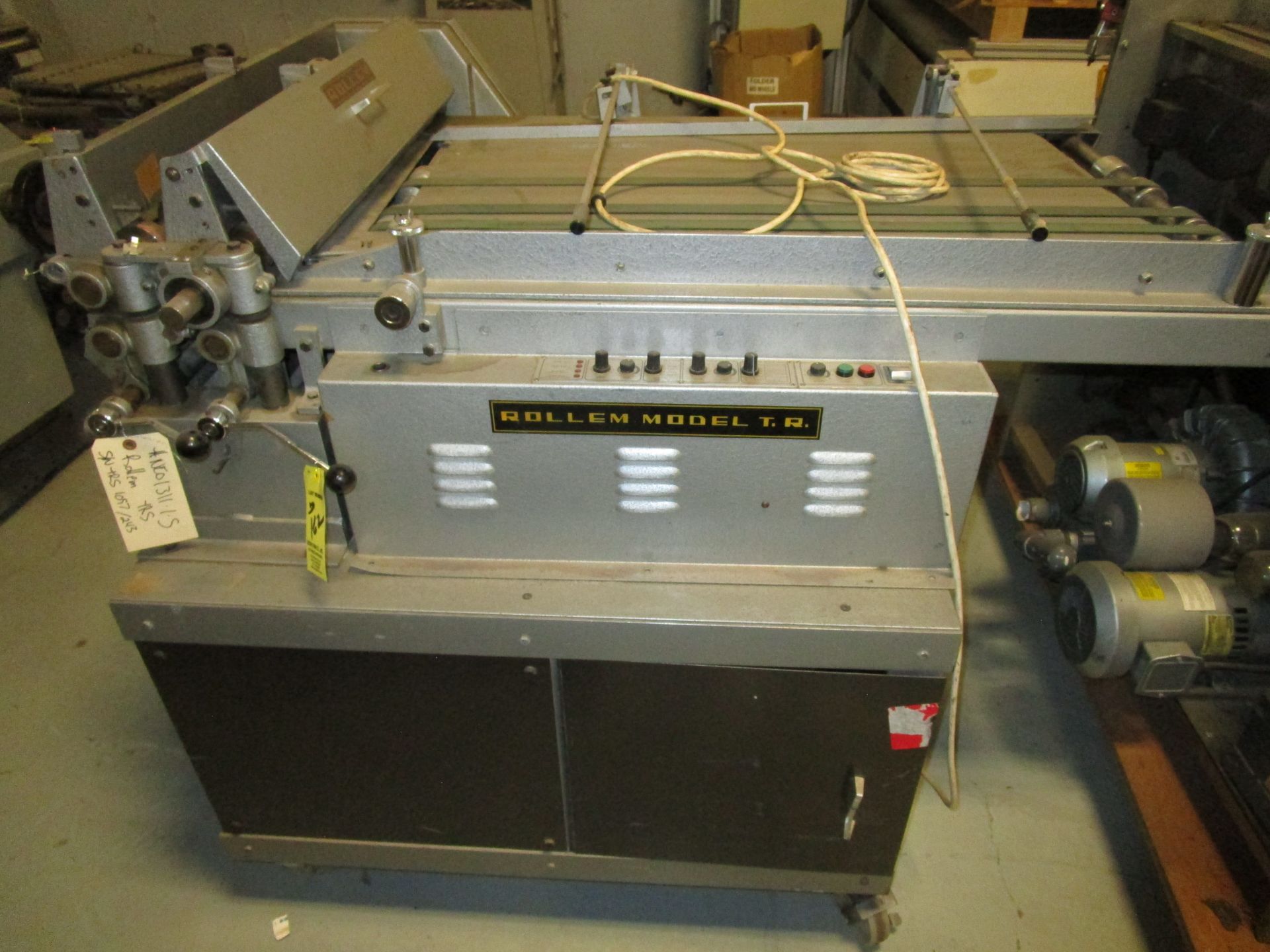 Rollem TRS Perf & Score Machine s/n 1097/243, TRM Feeder s/n 561, Pre Load Conveyor