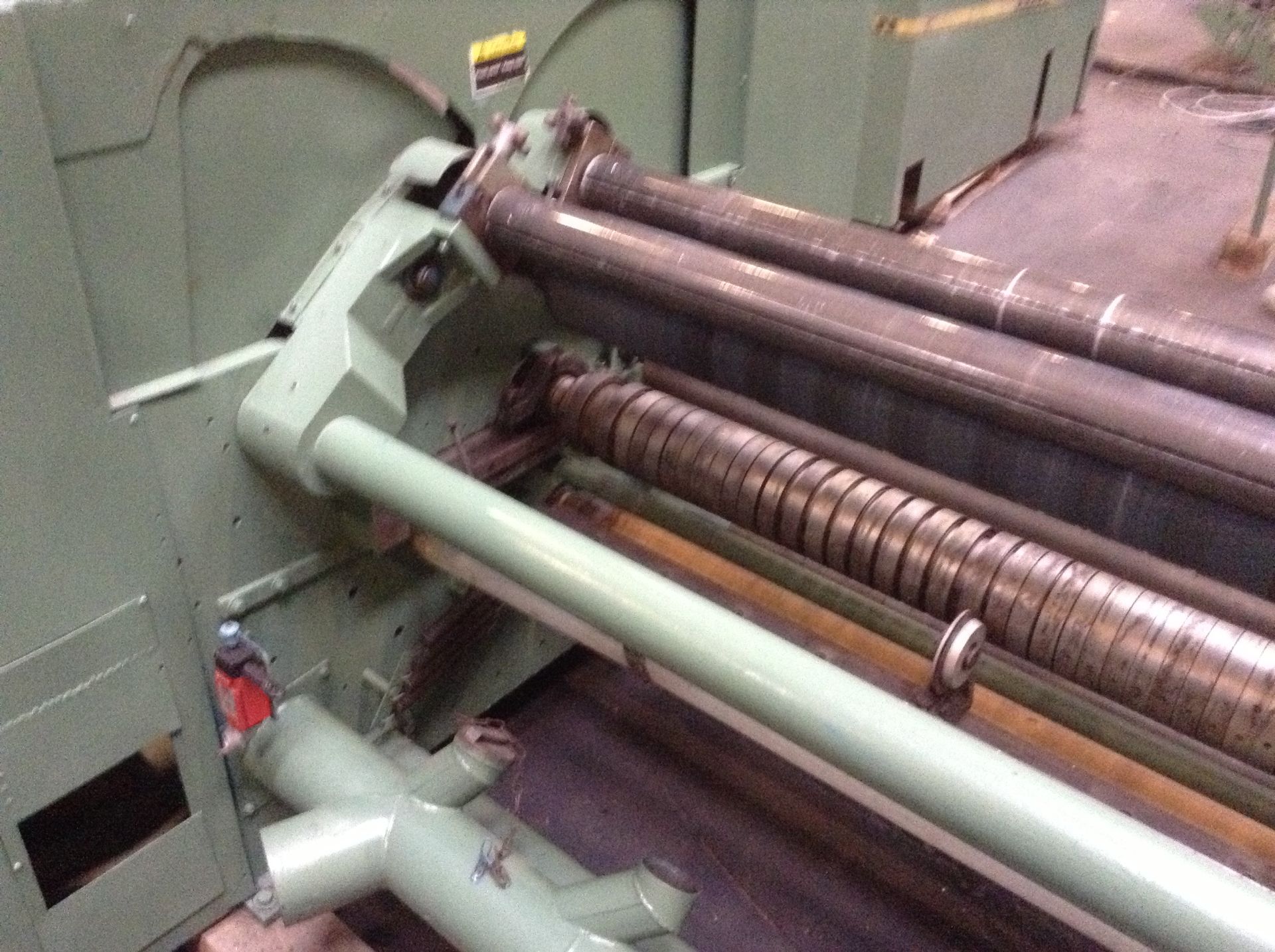 74" Dusenbery Model 260 FS duplex center surface rewind slitting & rewinding machine. Serial # - Image 17 of 18