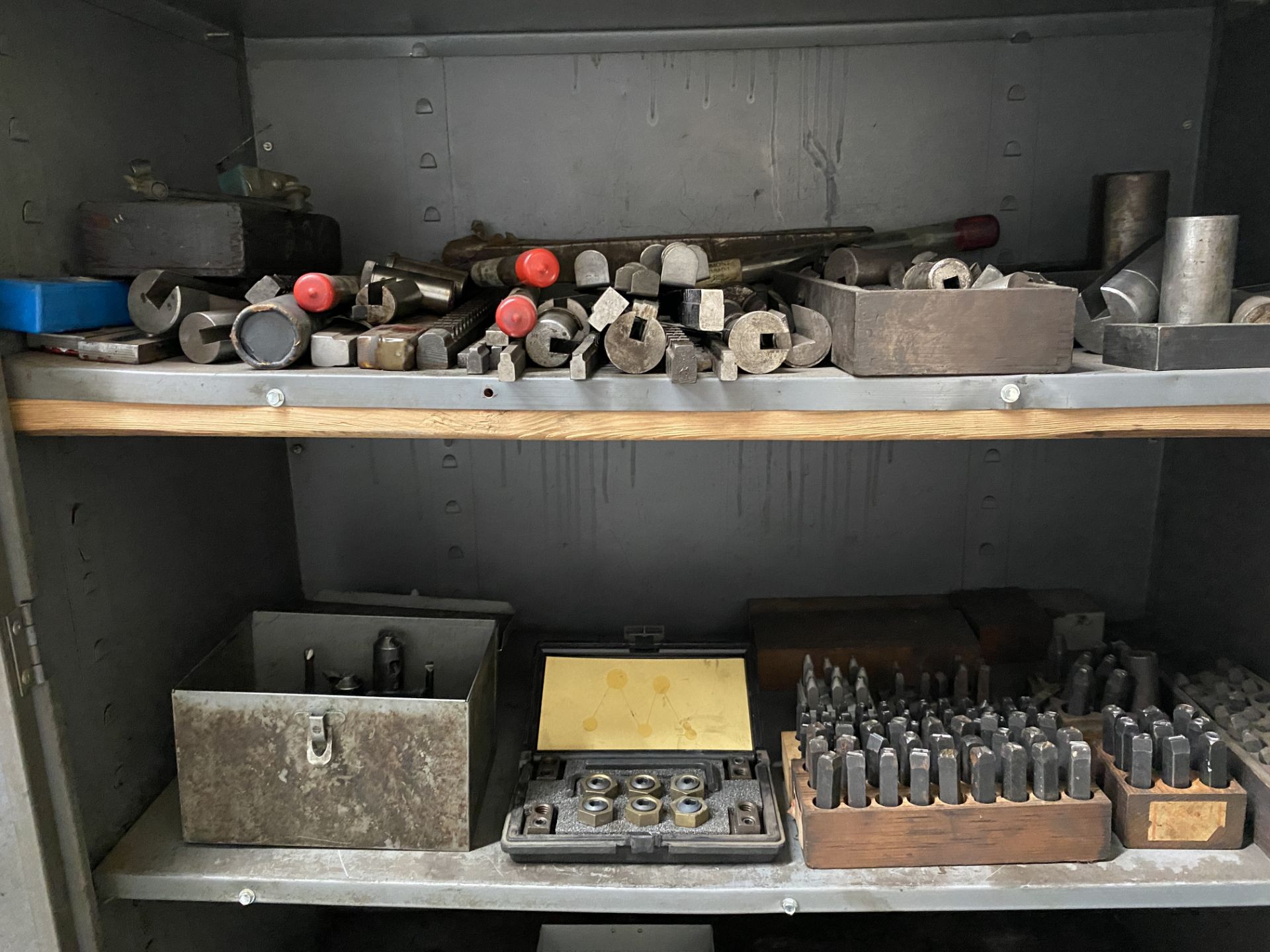 Supply Cabinet w/Number/Letter Punch Sets, Broach Sets, Tool Holder - Image 2 of 3