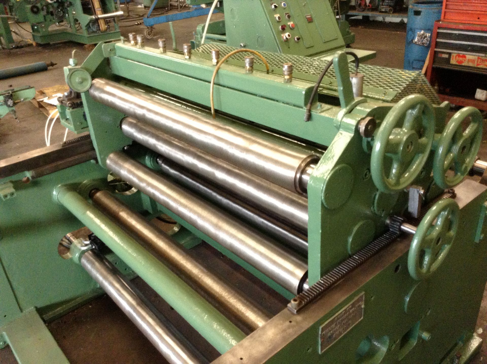 42” Kidder CW center rewind, single shaft, slitter rewinder. 40” dia. unwind. 40” dia. rewind. - Image 7 of 14