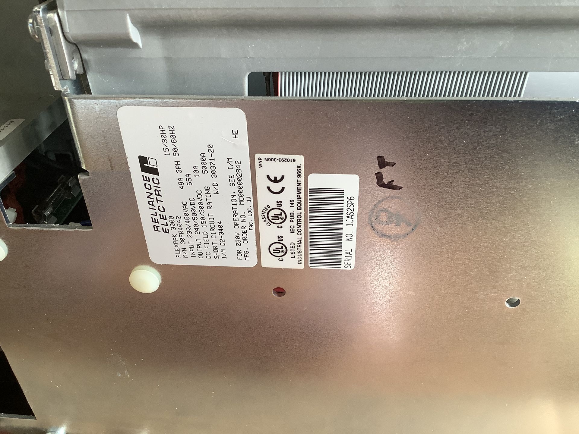 Reliance Electric Flexpak 3000 DC variable speed drive. New, never installed. 230 / 460 volt. - Image 4 of 9