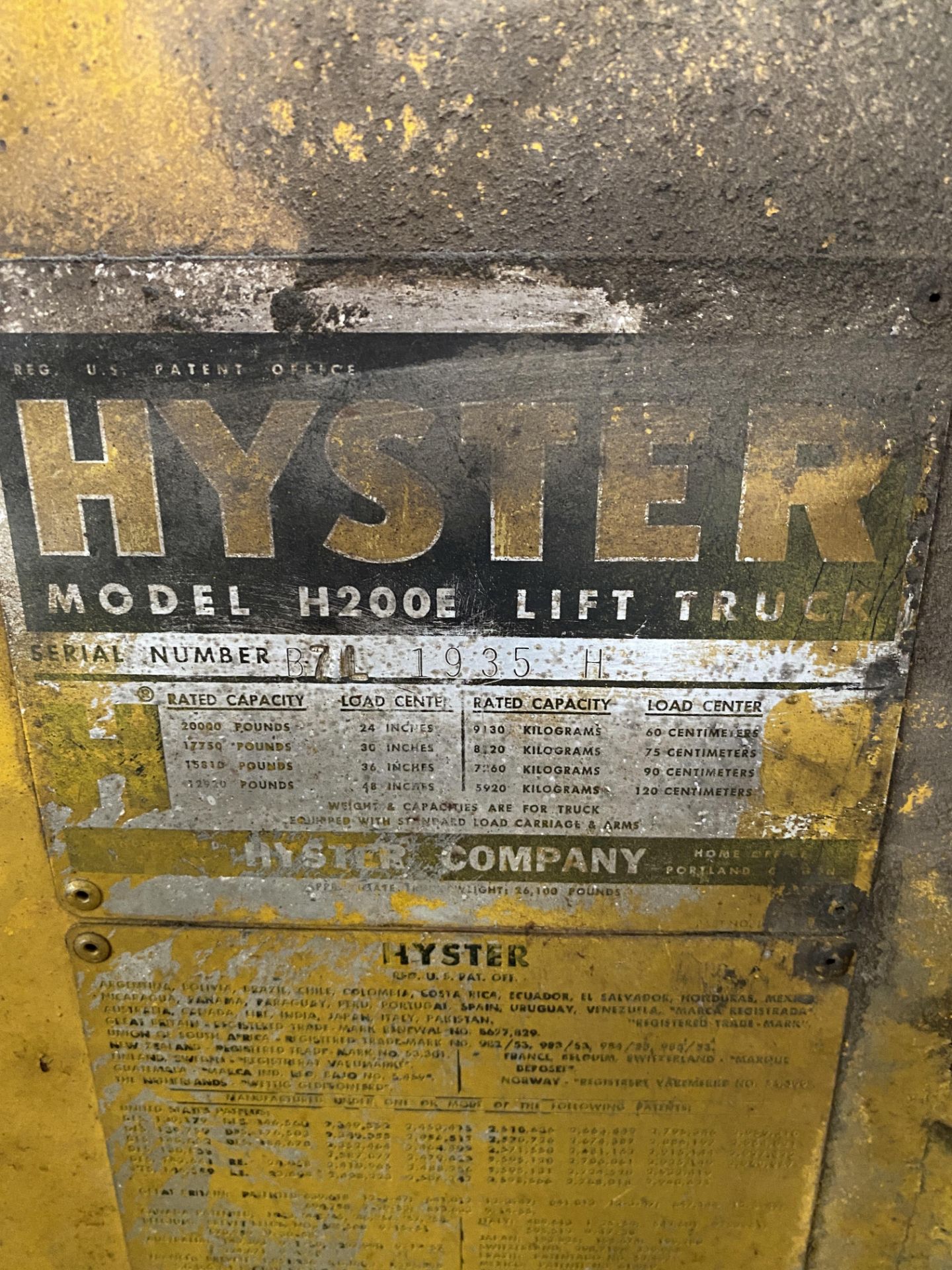 Hyster Model H200E LPG Forklift, s/n B7L1935H, 20,000 Lb., Dual Front Tires, Reads 1200 Hours - Image 5 of 6