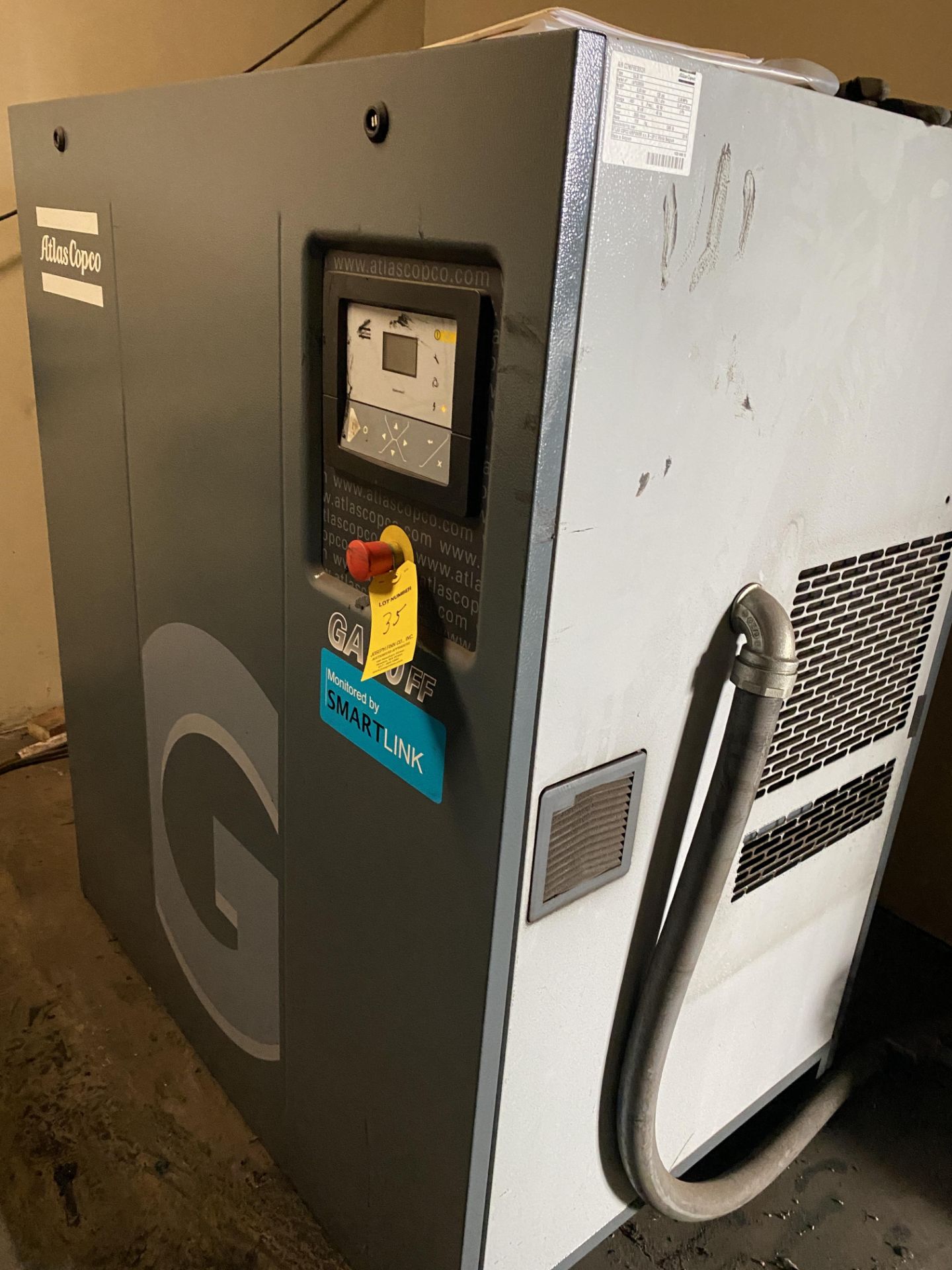 2016 Atlas-Copco GA30FF Rotary Screw Air Compressor w/Vert. Air Tank, s/n AP1330558, 3 PH., 40 HP,