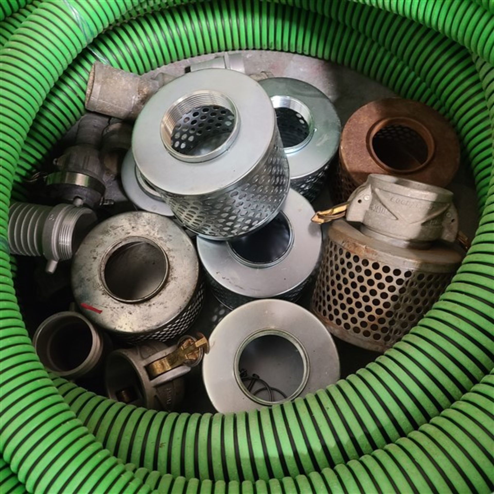 2 ROLLS OF GREENFLEX 3 IN. PUMP HOSE W/FITTINGS, FILTERS - Image 2 of 2