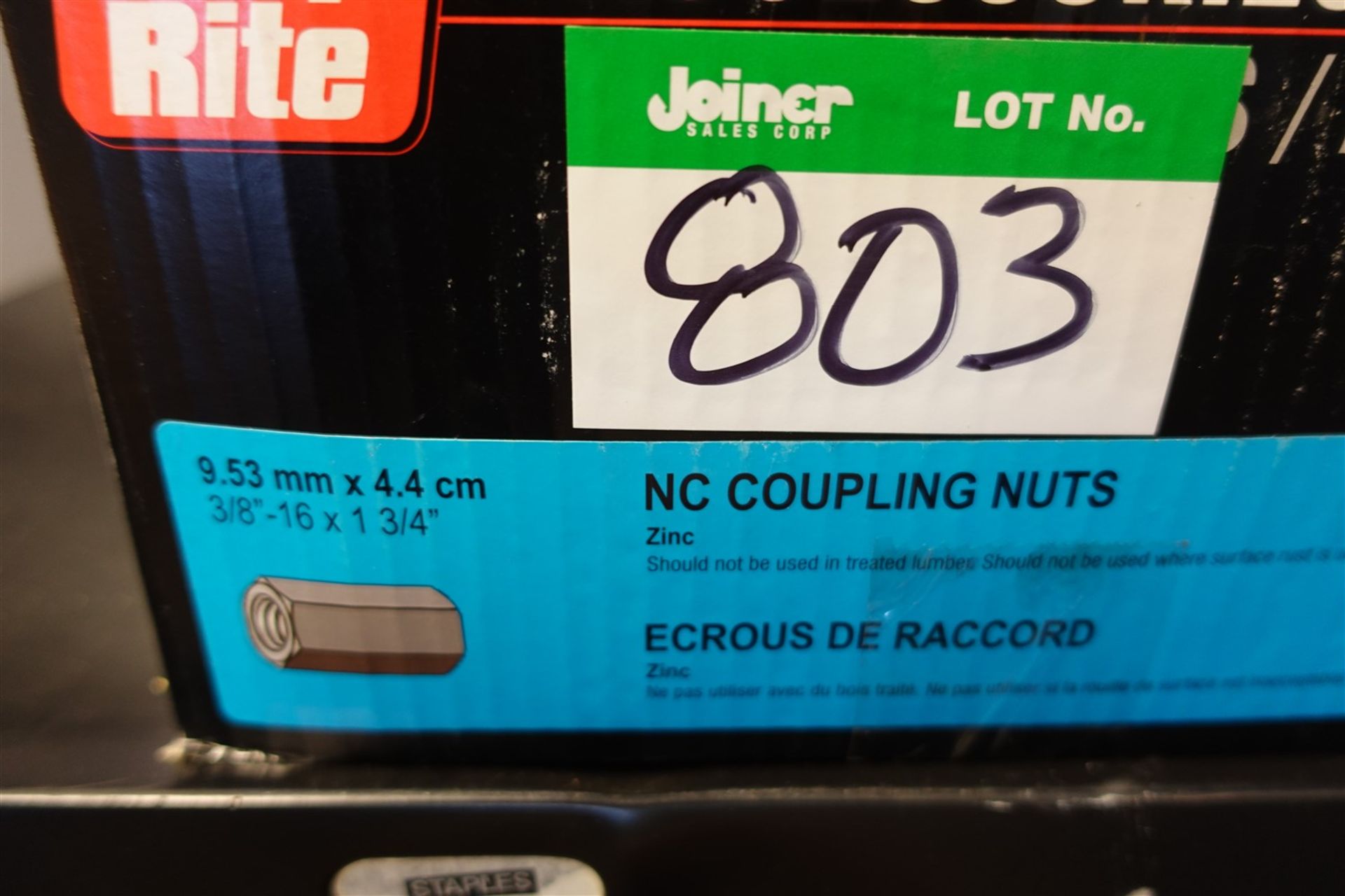 Box of Grip Rite NC coupling nuts, 3/8 IN.-16 x 1 3/4 IN. - Image 2 of 2