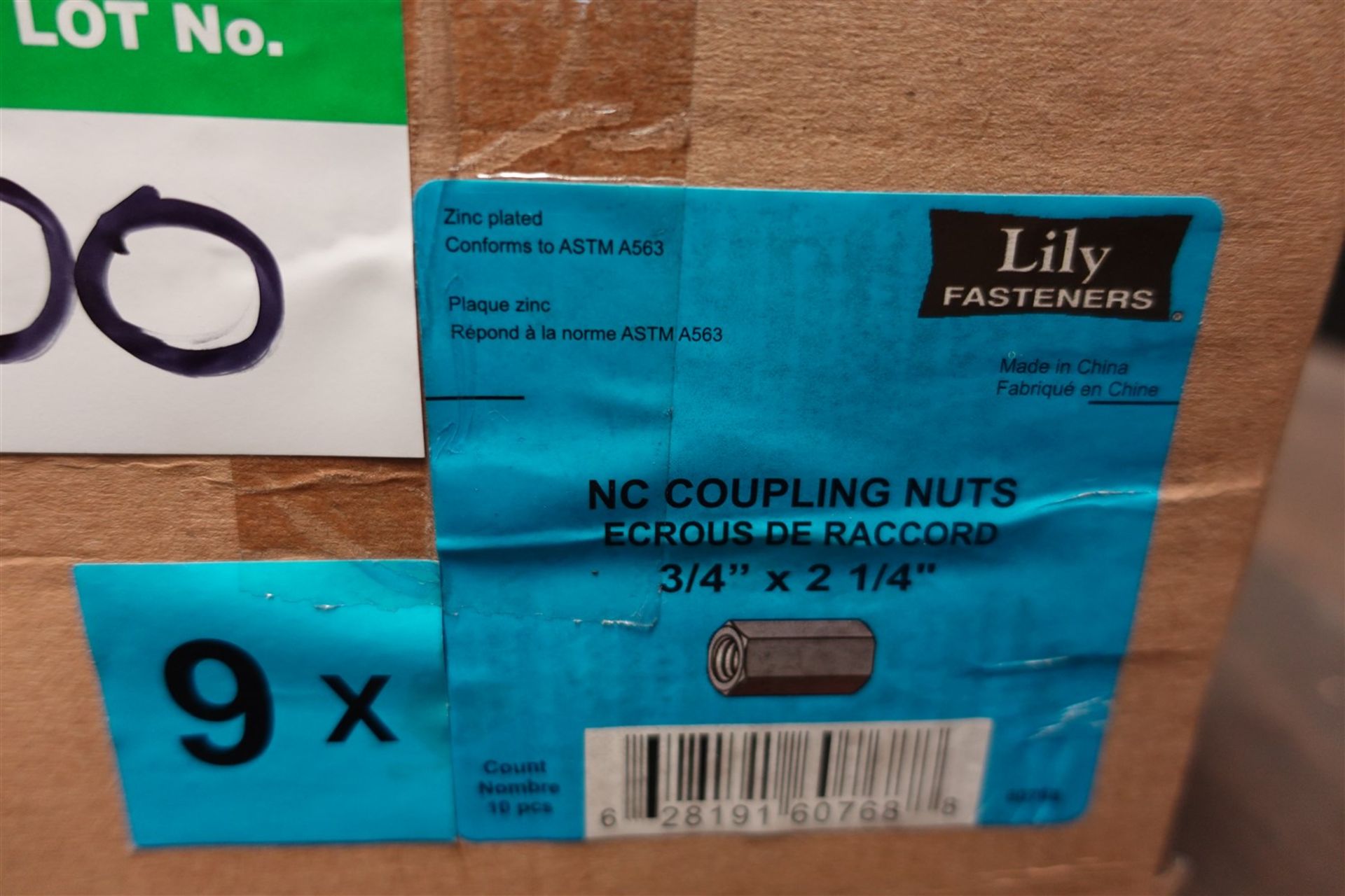 Box of Grip Rite NC coupling nuts, 3/4 IN. X 2 1/4 IN. - Image 2 of 2