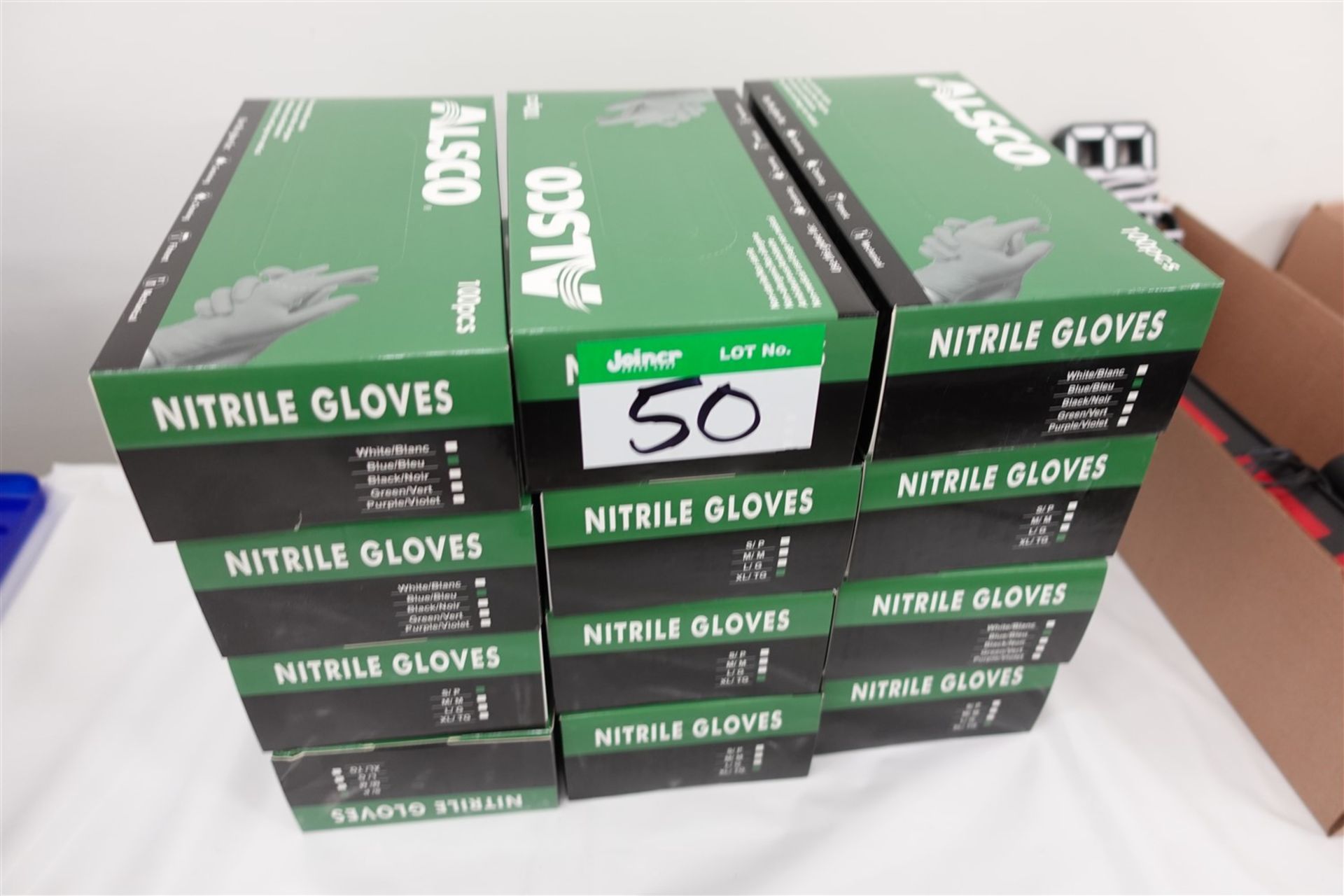 12 BOXES OF ALSCO NITRILE GLOVES