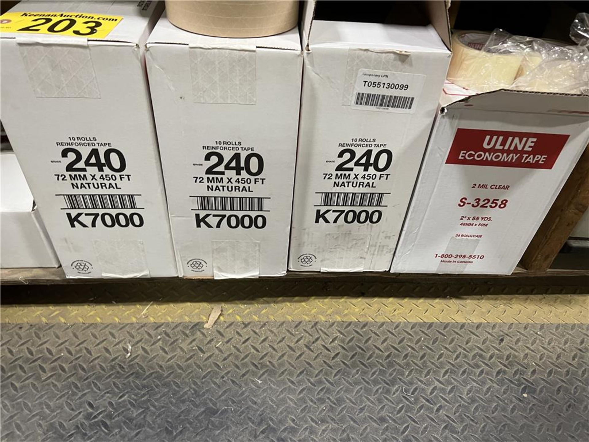 LOT: SHIPPING LABELS, BOX TAPE, 2.5-CASES OF CAN LINERS, 3-DRAWER PLASTIC STORAGE CABINET - Image 5 of 6