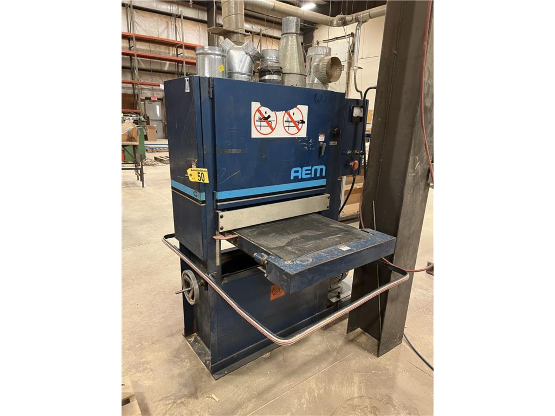 A.E.M. 24" BELT SANDER, MODEL 250NBII COMBINATION HEAD, S/N: 4093, 10HP, 3PH