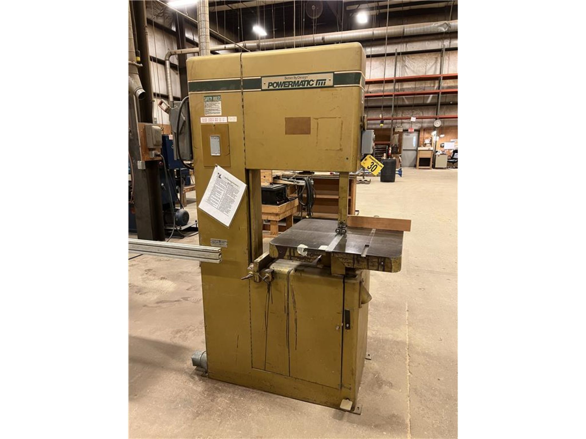 POWERMATIC MODEL 81 BANDSAW, S/N: 8481030, 3PH