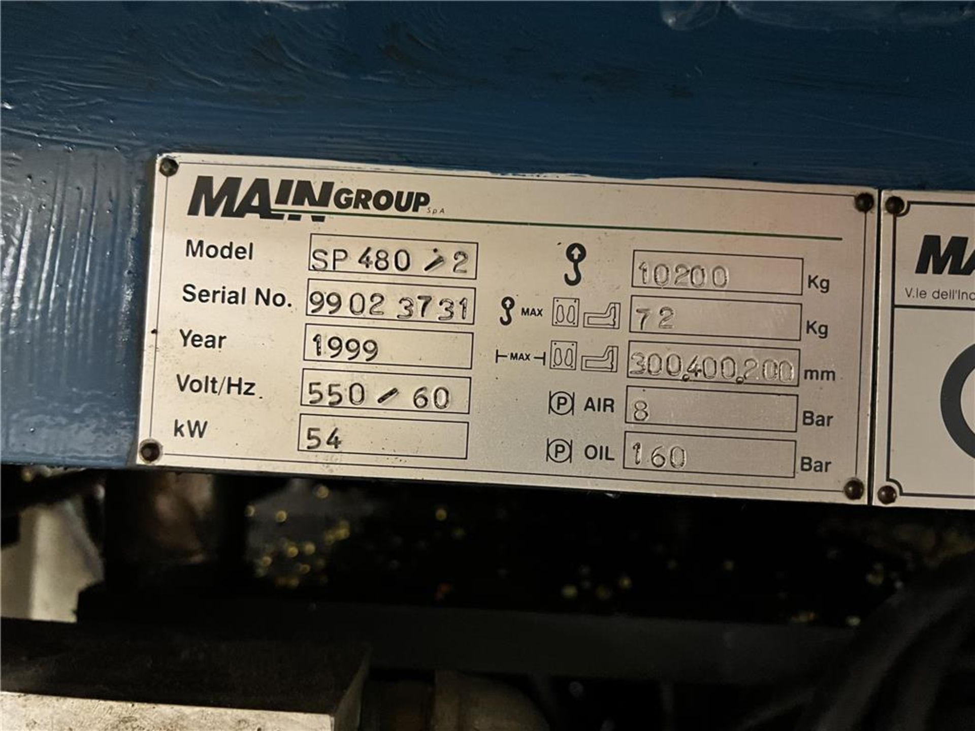 1999 MAINGROUP INJECTION MACHINE - Image 9 of 13