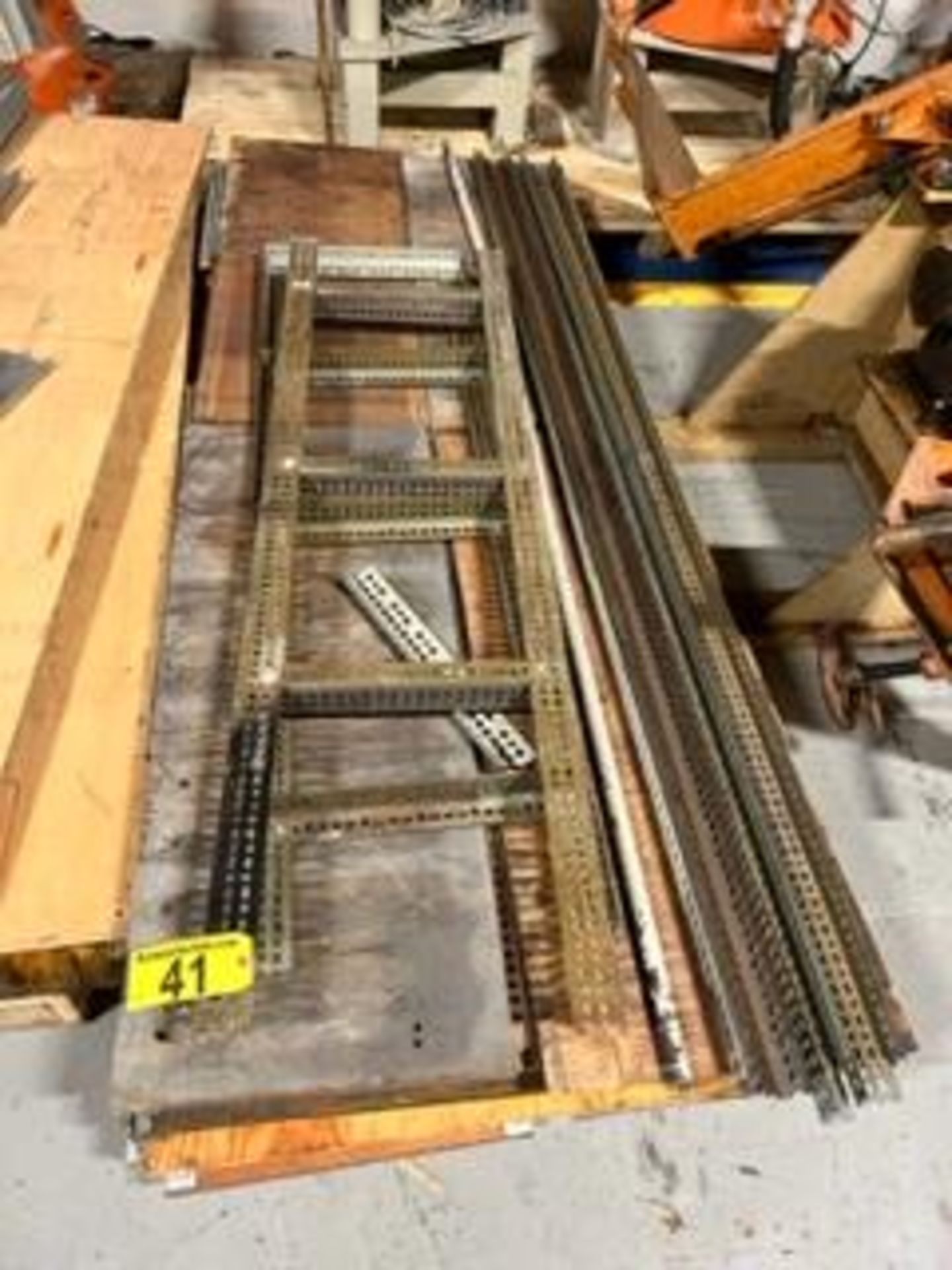 LOT: LIFTS OF 4X8 PLYWOOD, STEEL SHELVING