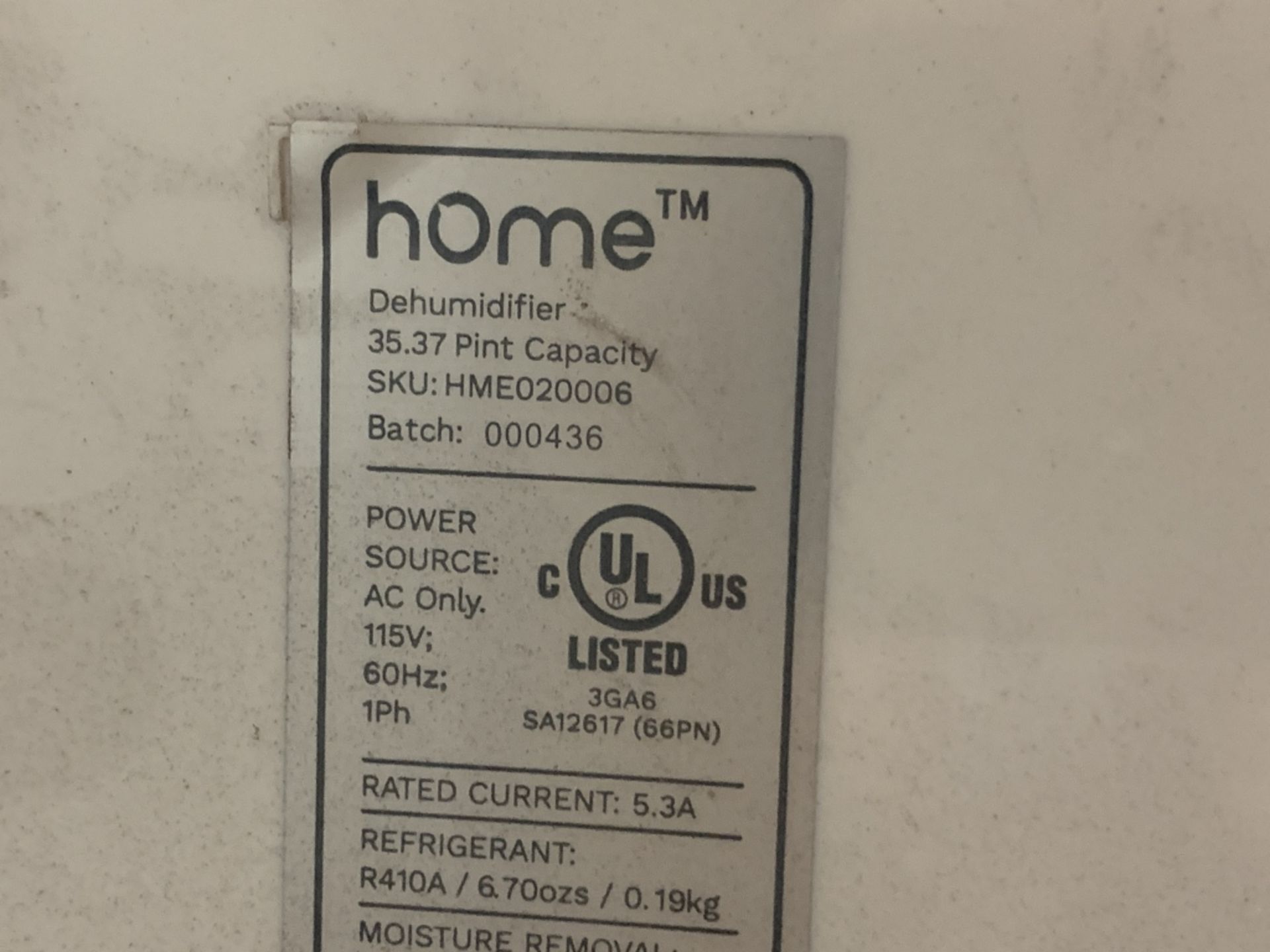 Home Dehumidifier. Model HME020006. - Image 4 of 4