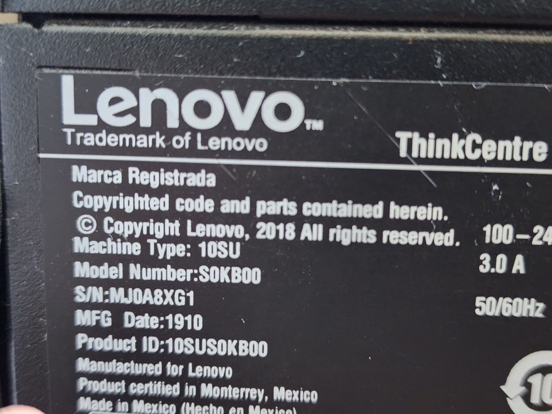 Computer Systems Lenovo Model: S0KB00 , HP Model: - Image 6 of 9