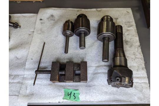 Drill Chucks, Vise, R8 Face Mill - Image 1 of 2