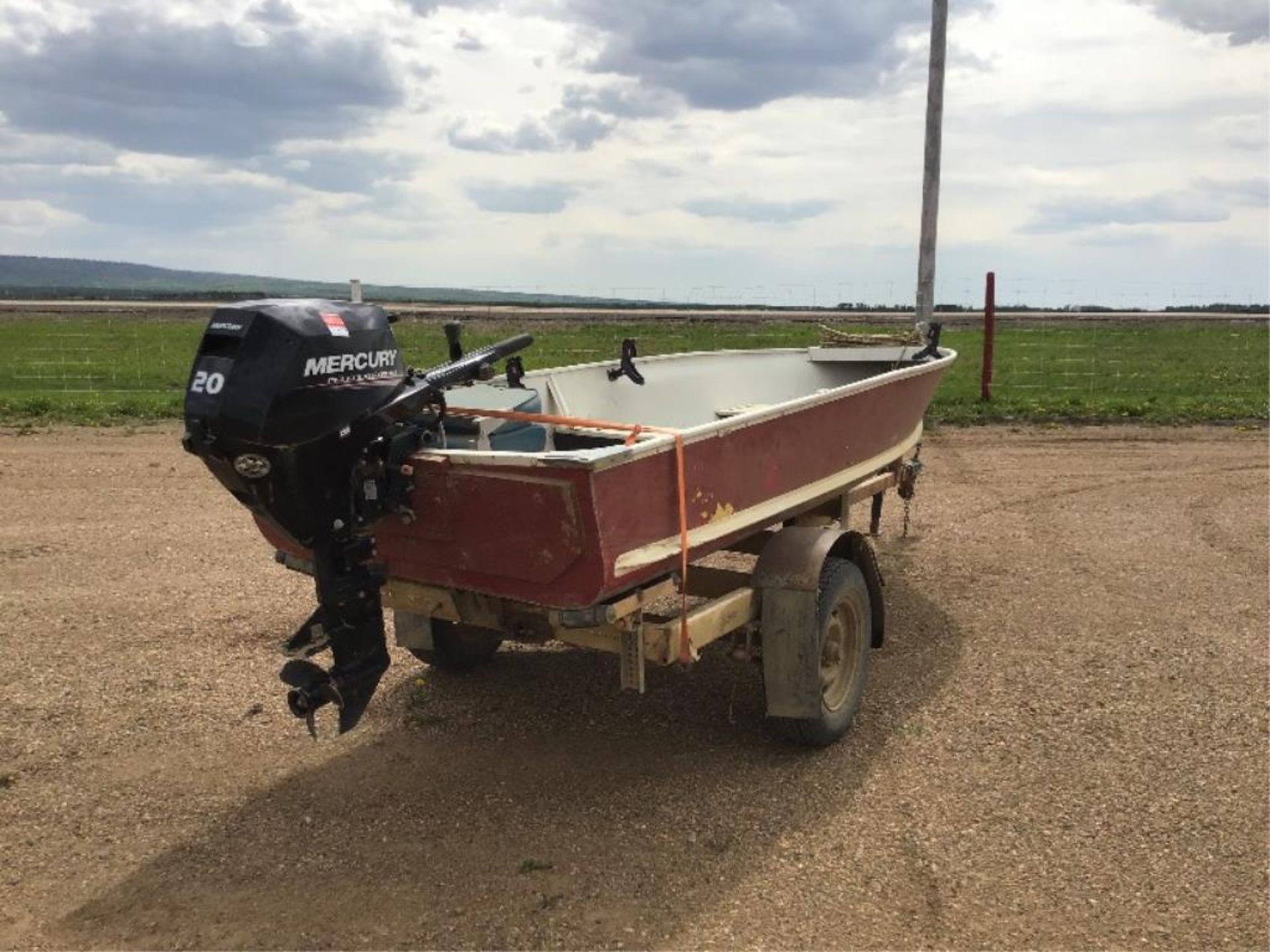 Can Boat 14Ft Aluminum Boat & 1965 General Trailer s/n SR 5 3289 Trailer VIN FDECXMH09283 (Kicker on - Image 3 of 12