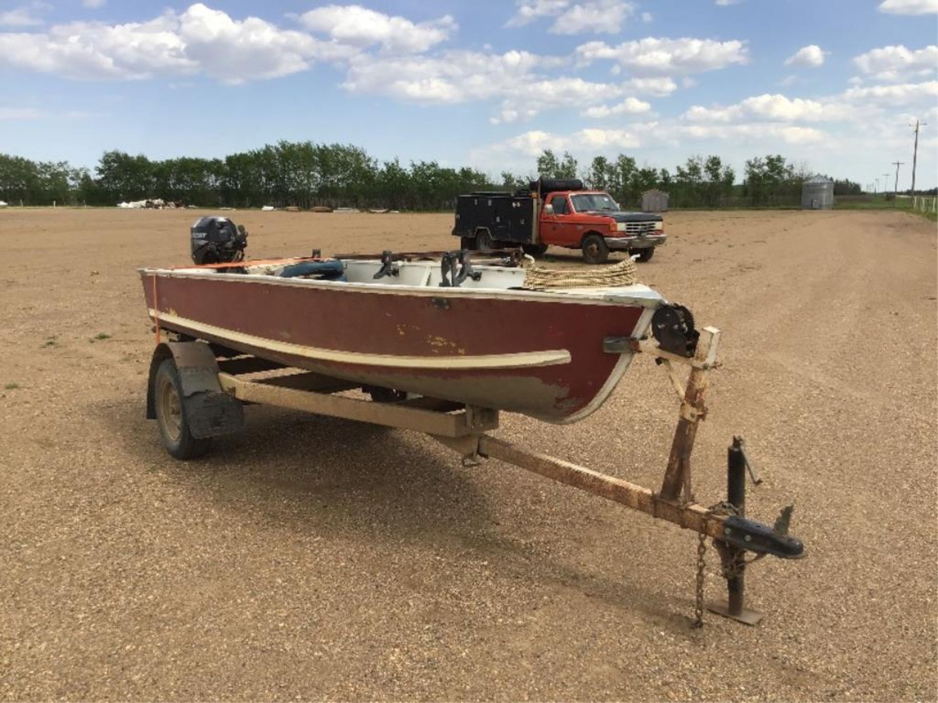 Can Boat 14Ft Aluminum Boat & 1965 General Trailer s/n SR 5 3289 Trailer VIN FDECXMH09283 (Kicker on - Image 2 of 12