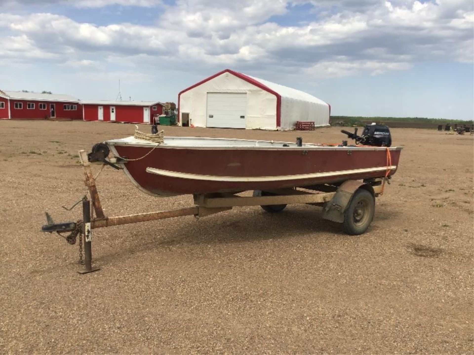 Can Boat 14Ft Aluminum Boat & 1965 General Trailer s/n SR 5 3289 Trailer VIN FDECXMH09283 (Kicker on