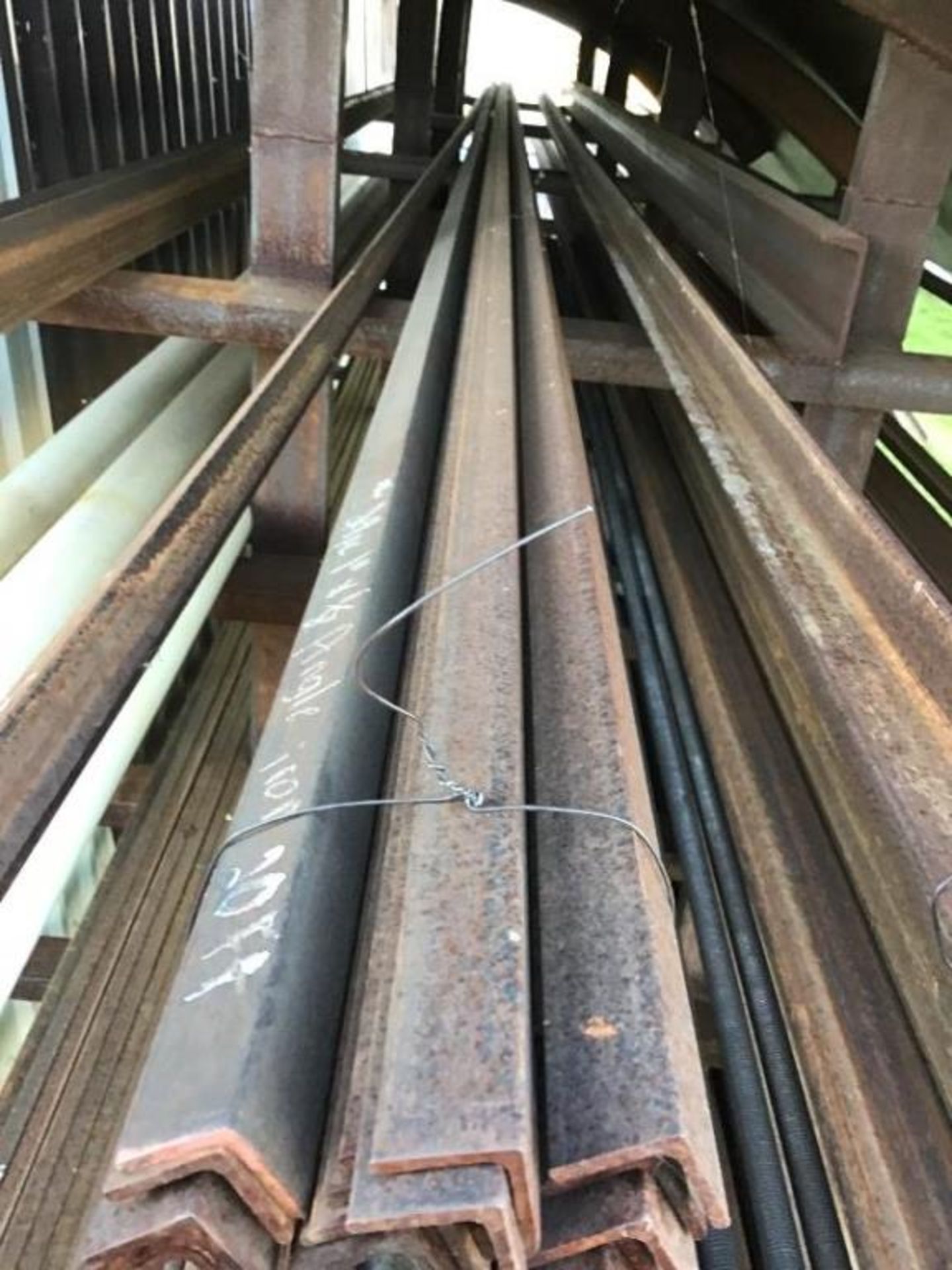 Lot of (26) 1in x 1/8in x 20Ft Angle Iron Selling by the piece X 26.