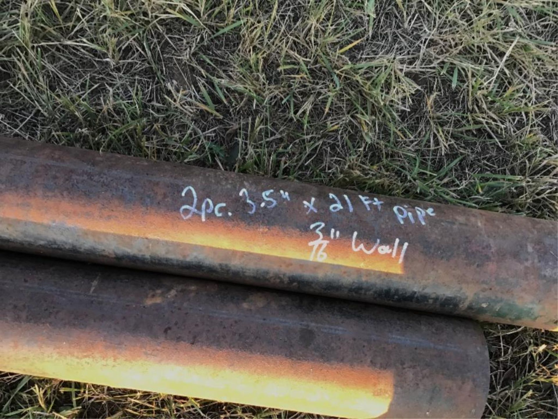 Lot of (2) 3.5in X 21Ft Pipe 3/16in Wall Selling by the pc X 2. - Image 2 of 2