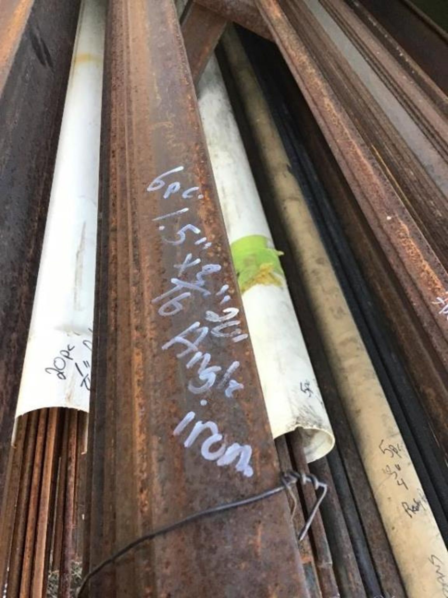 Lot of (6) 1.5in x 3/16in x 20Ft Angle Iron Selling by the piece X 6. - Image 2 of 2