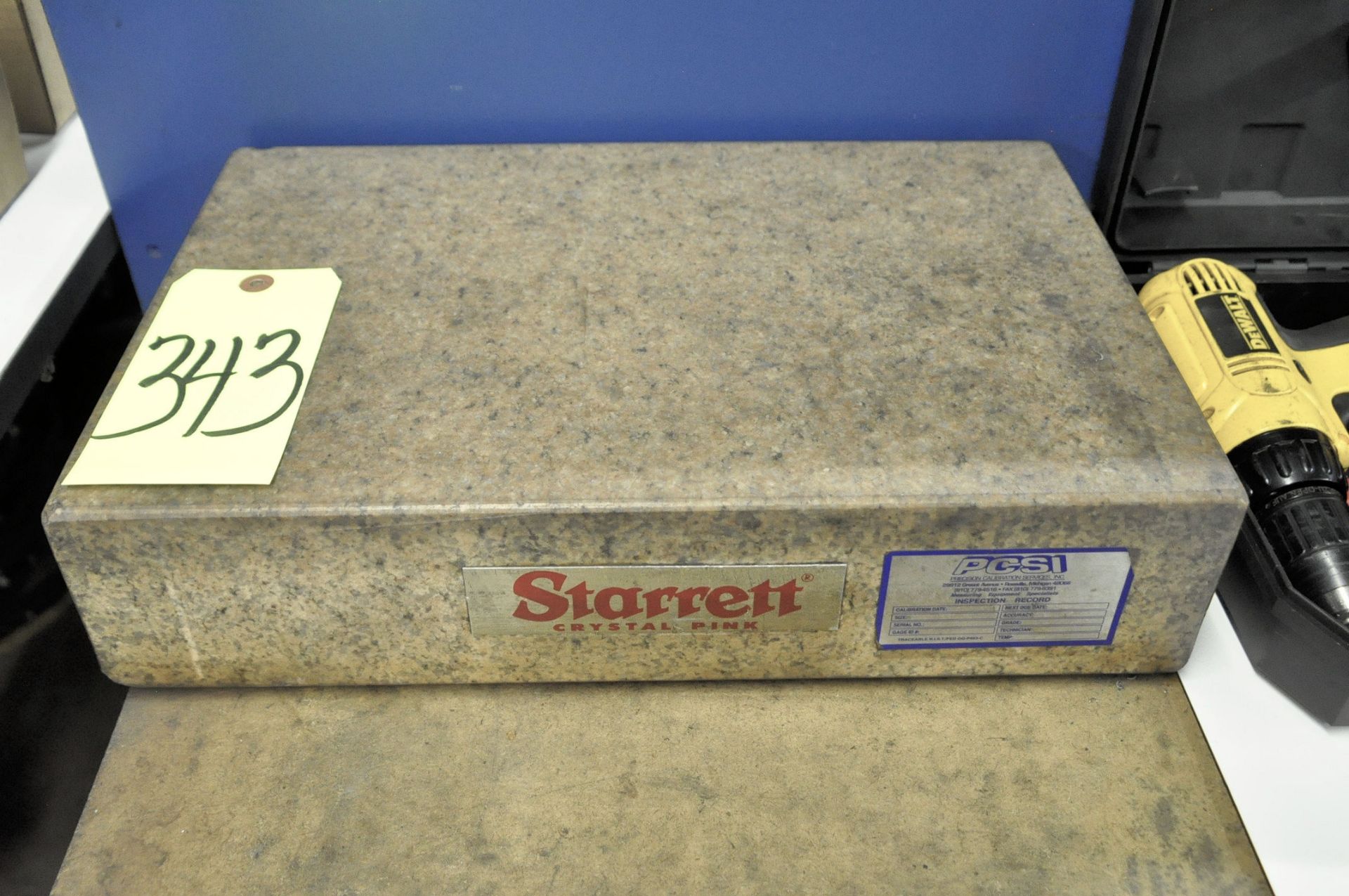 Lot-(1) Starrett 12" x 18" x 4" Granite Surface Plate with Cabinet Bench, - Image 2 of 2