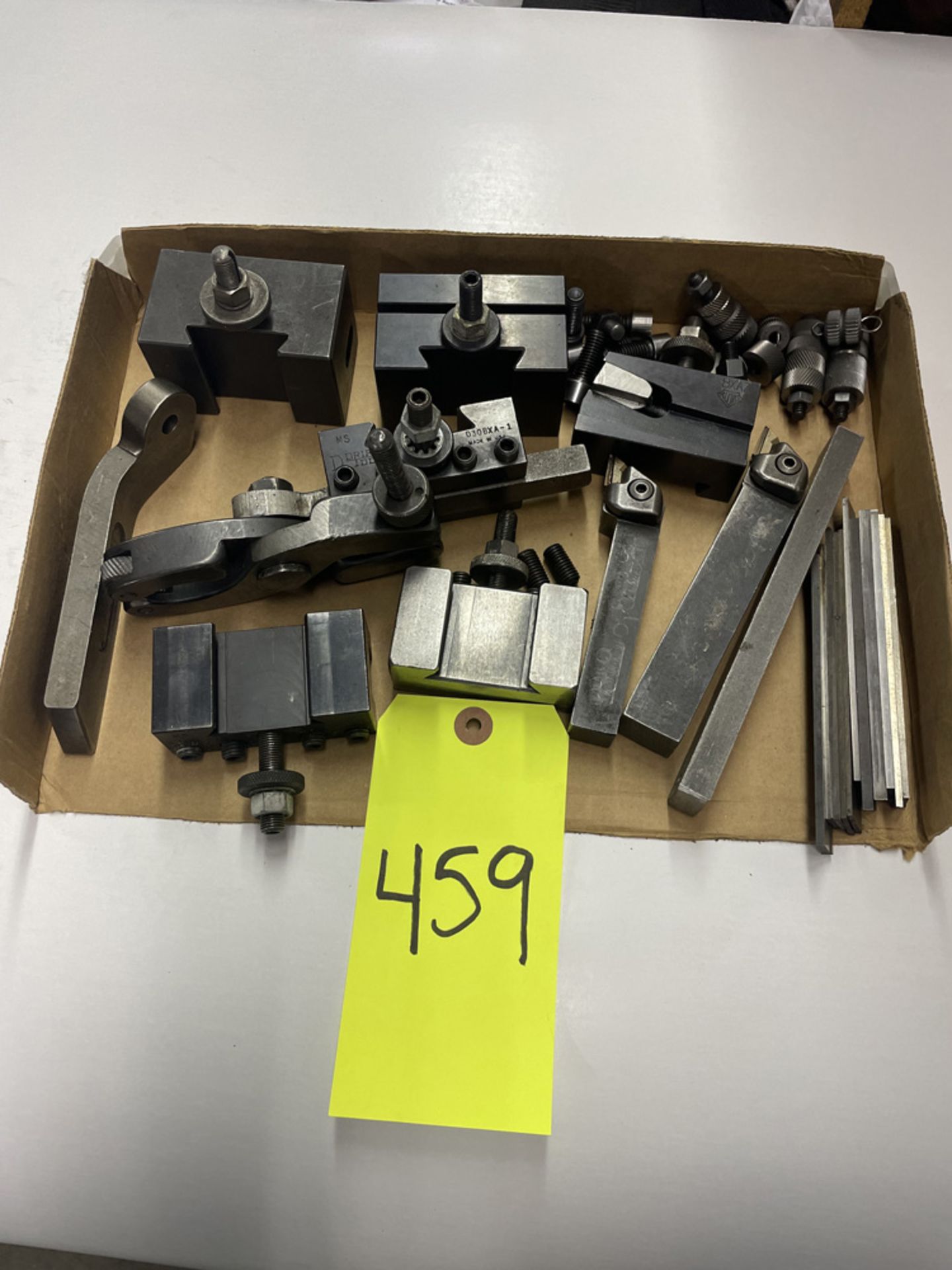 Lot with Dorian & Aloris Engine lathe toolholders, cutters & Misc. Lathe Tools